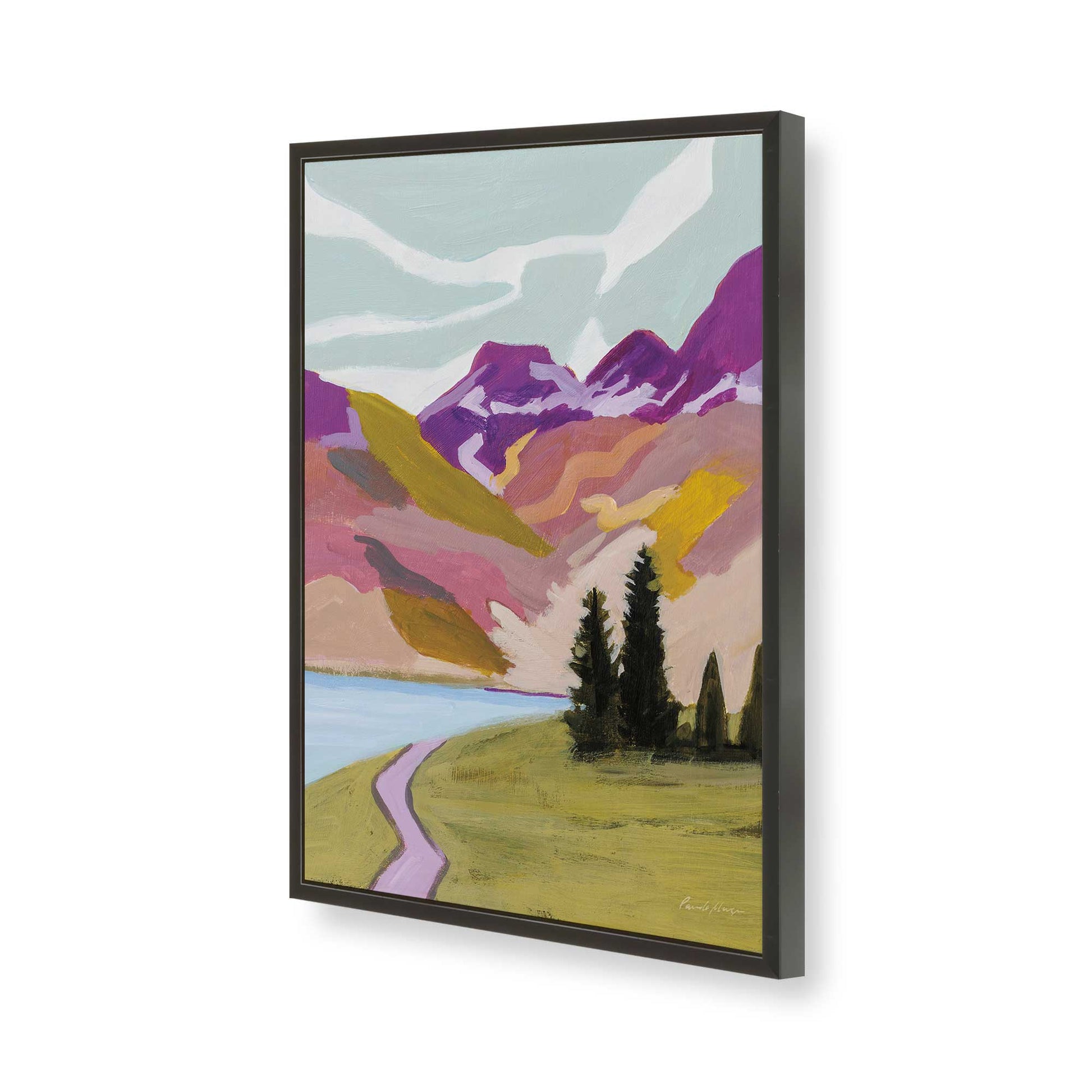 [Color:Satin Black], Picture of art in a Satin Black frame of the corner
