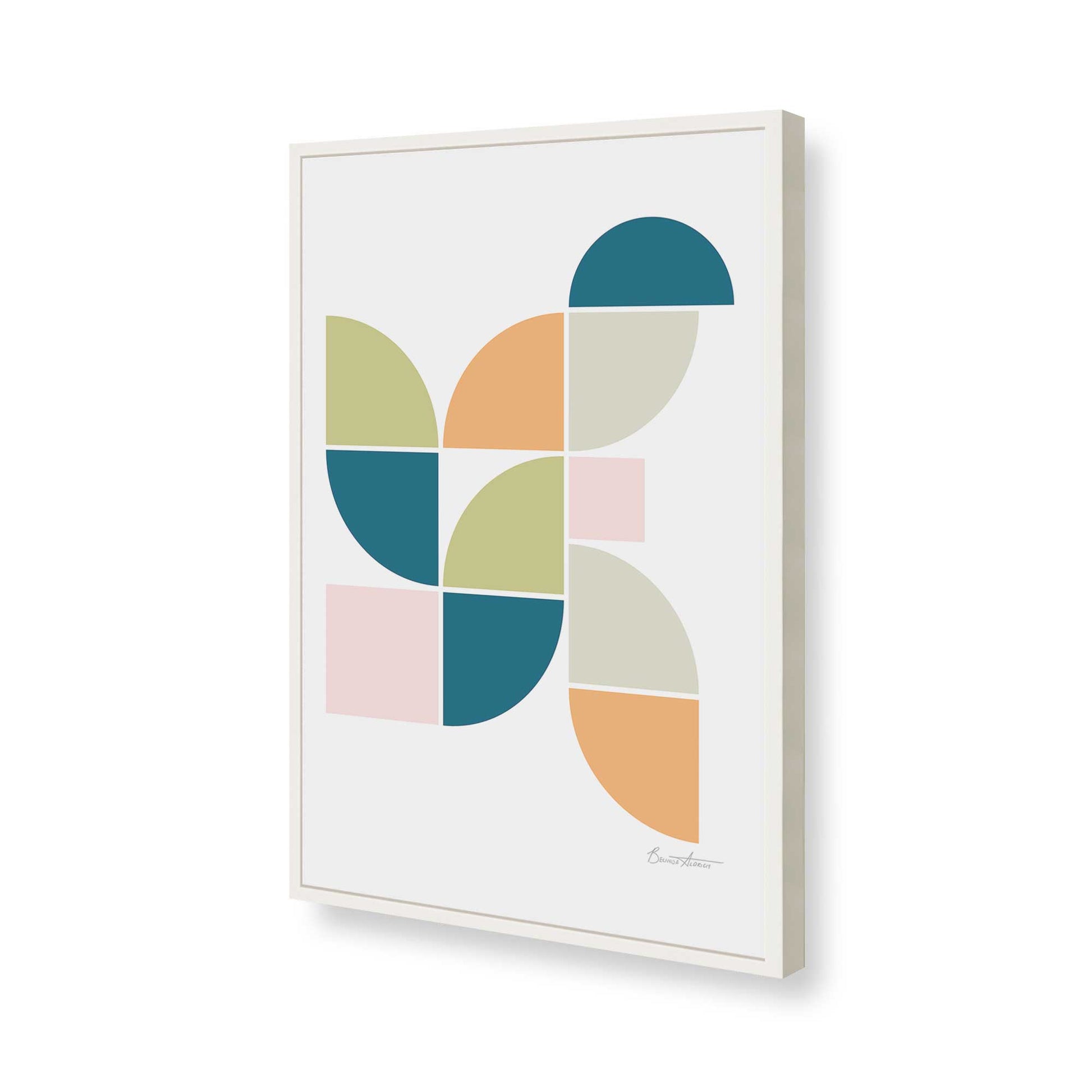 [Color:Opaque White], Picture of art in a Opaque White frame of the corner
