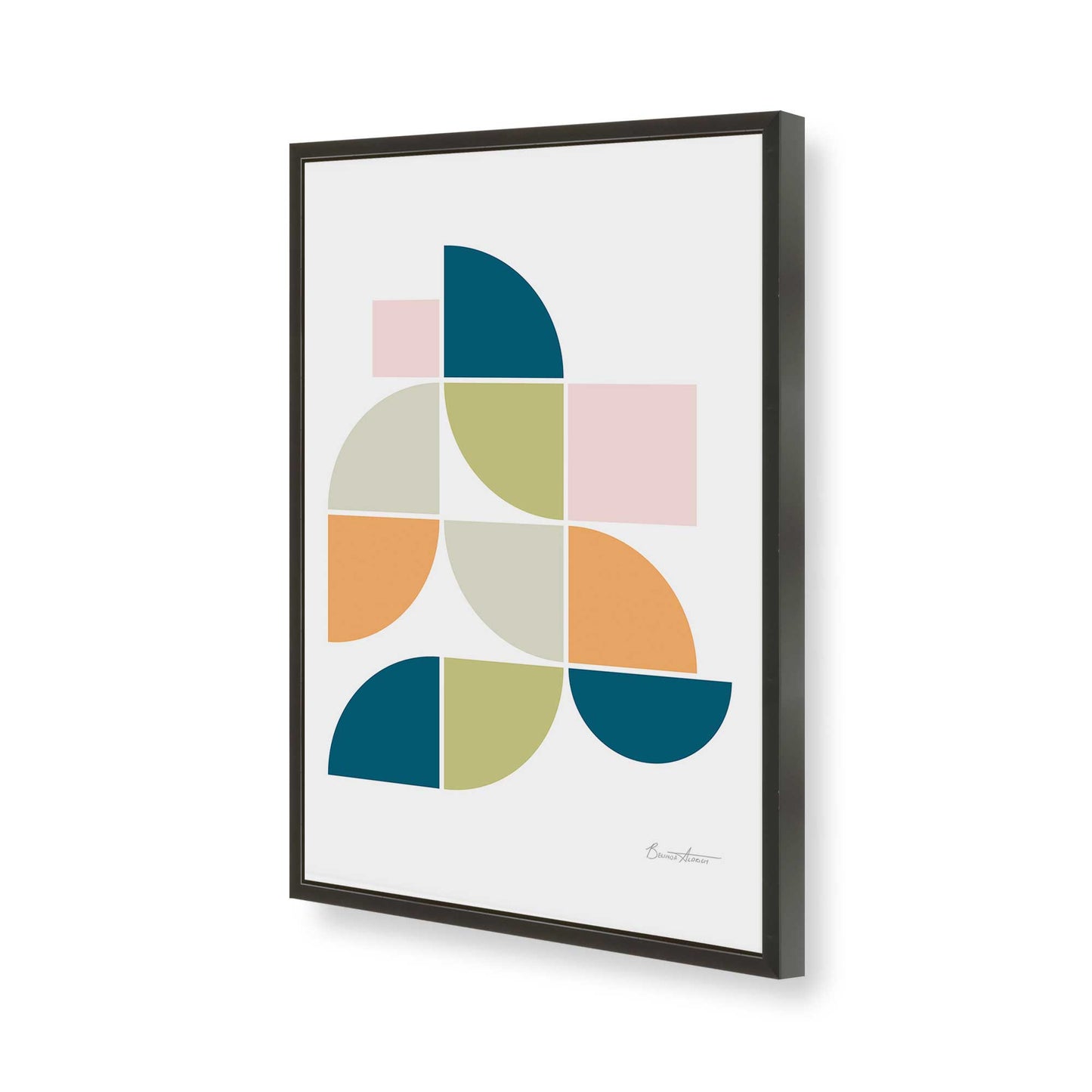 [Color:Satin Black], Picture of art in a Satin Black frame of the corner