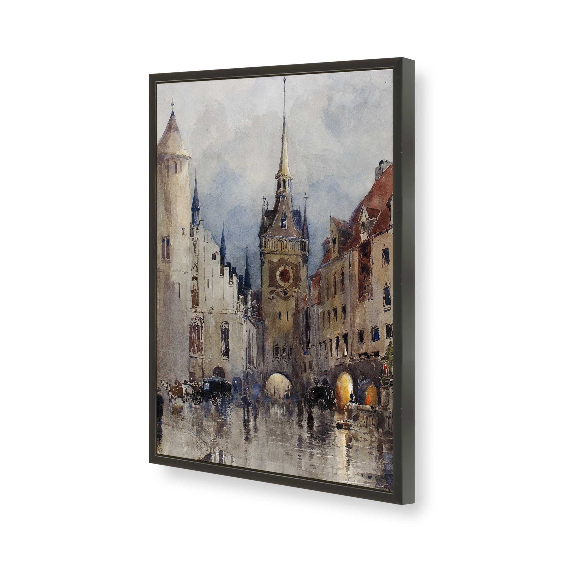 [Color:Satin Black], Picture of art in a Satin Black frame of the corner