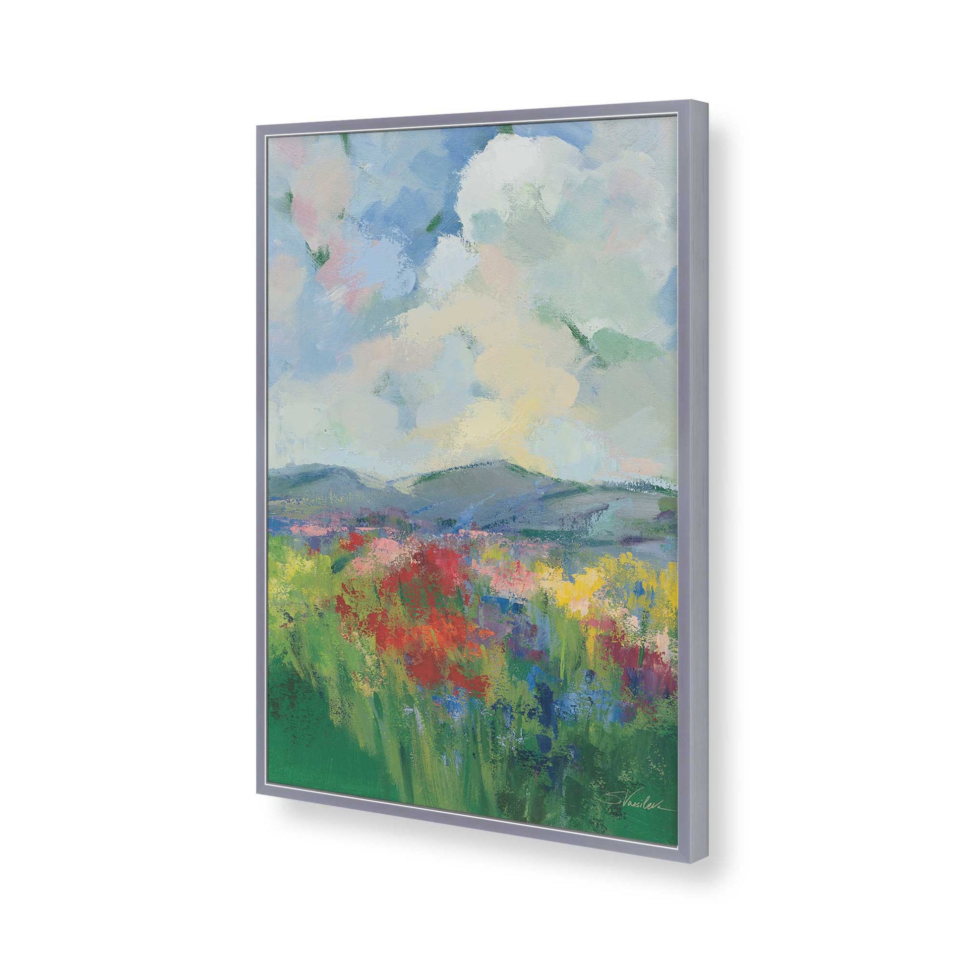 [Color:Polished Chrome], Picture of art in a Polished Chrome frame of the corner