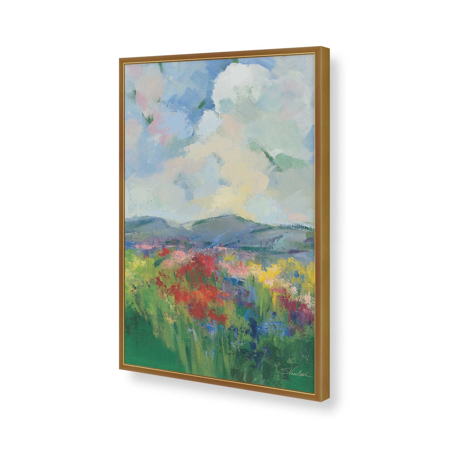 [Color:Polished Gold], Picture of art in a Polished Gold frame of the corner