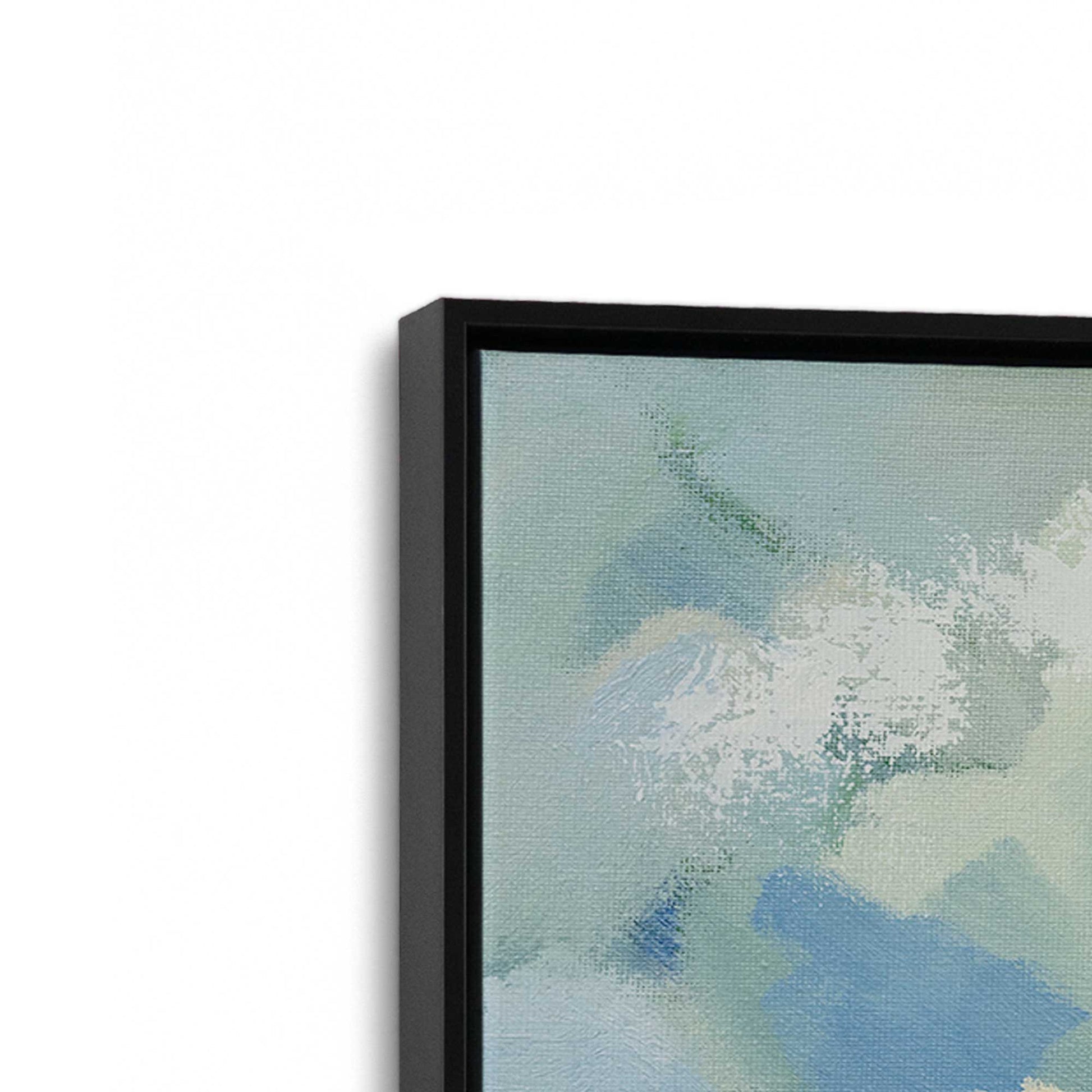 [Color:Satin Black], Picture of art in a Satin Black frame at an angle