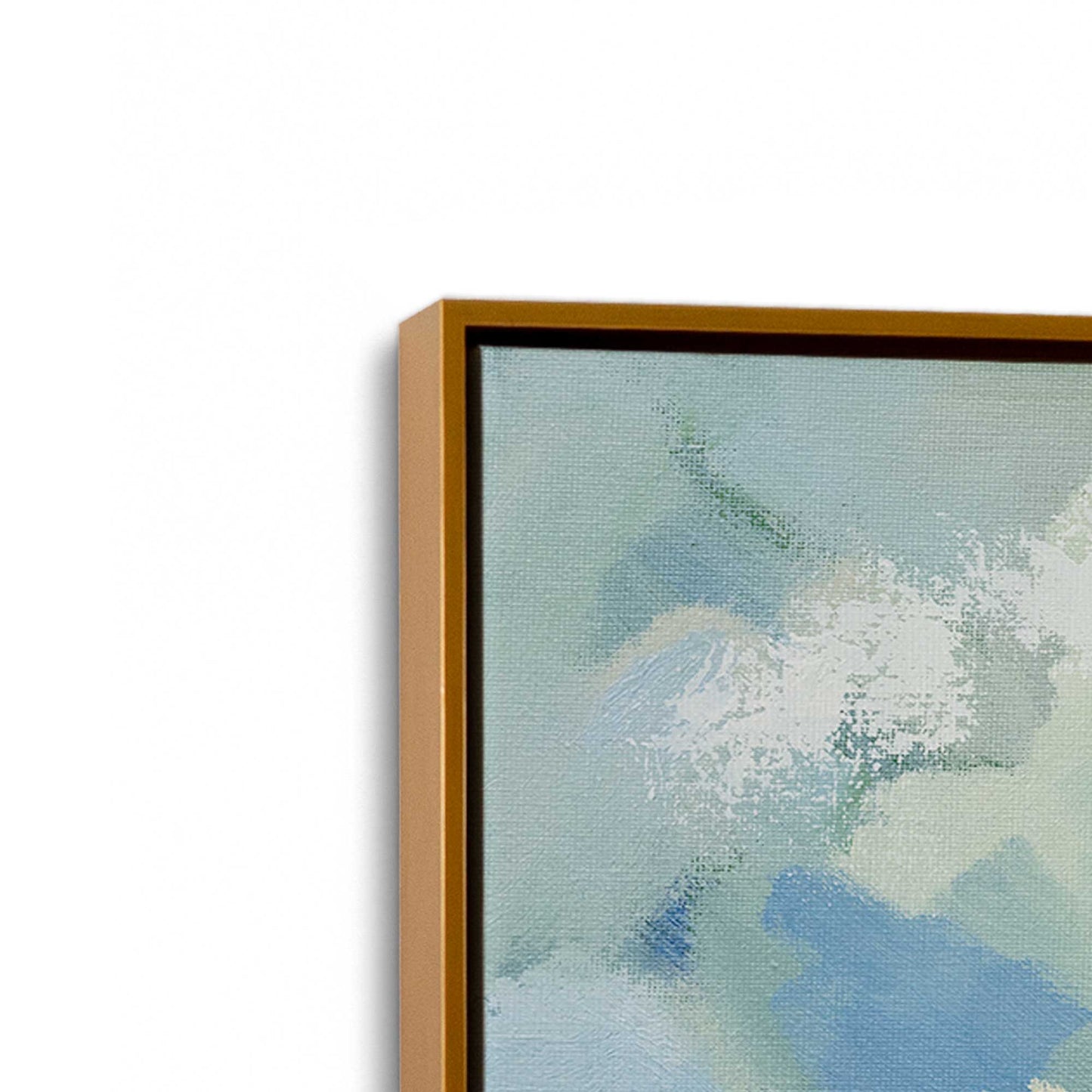 [Color:Polished Gold], Picture of art in a Polished Gold frame at an angle