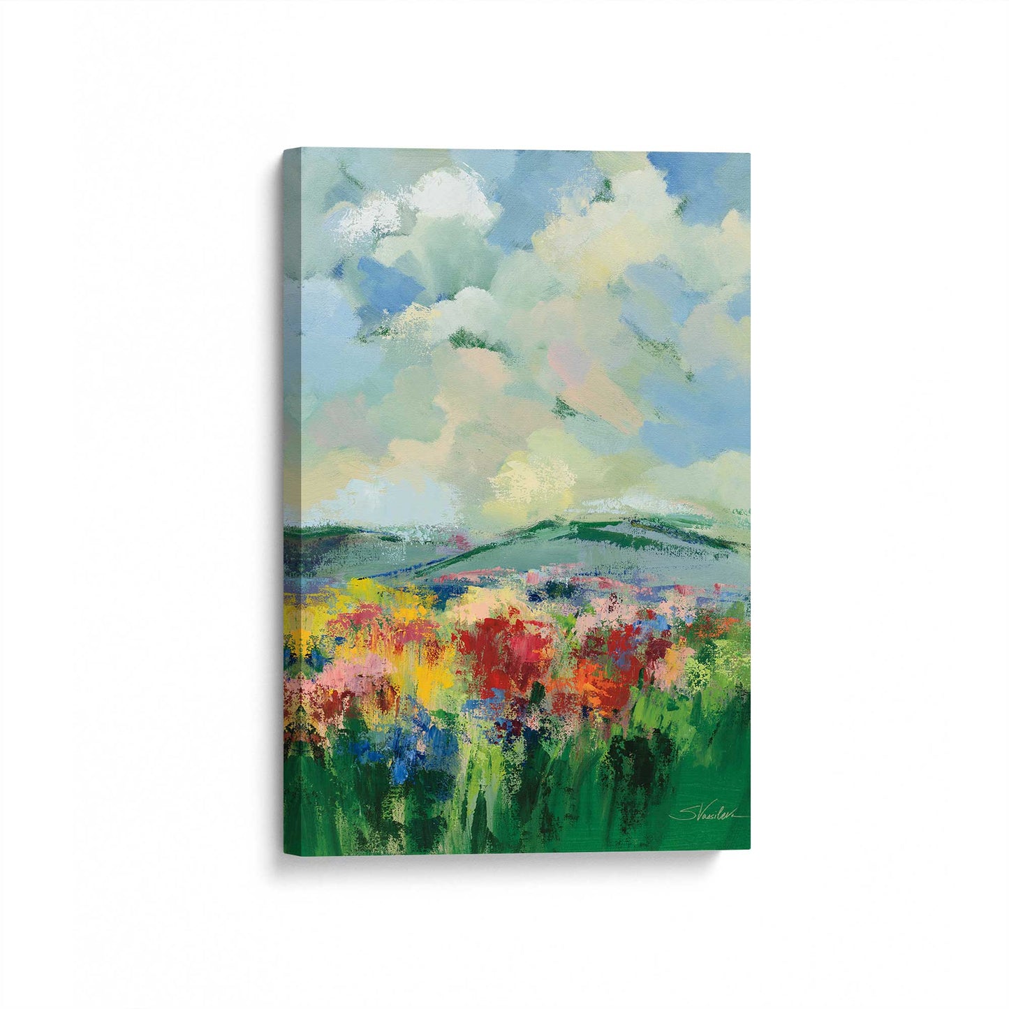 [Color:Stretched Canvas], Picture of art at an angle