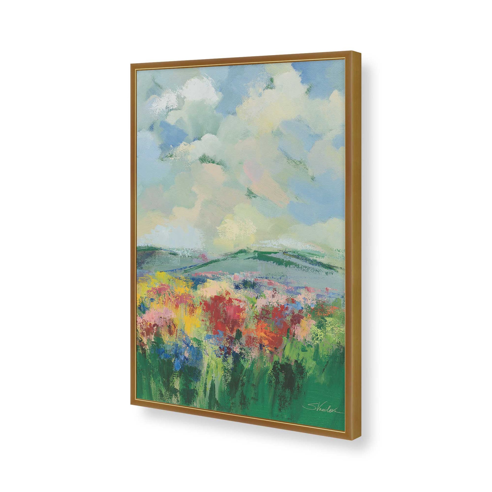 [Color:Polished Gold], Picture of art in a Polished Gold frame of the corner