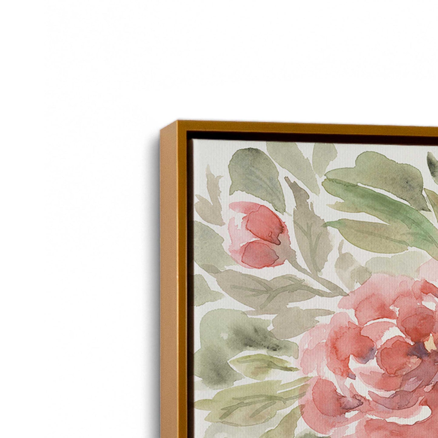 [Color:Polished Gold], Picture of art in a Polished Gold frame at an angle