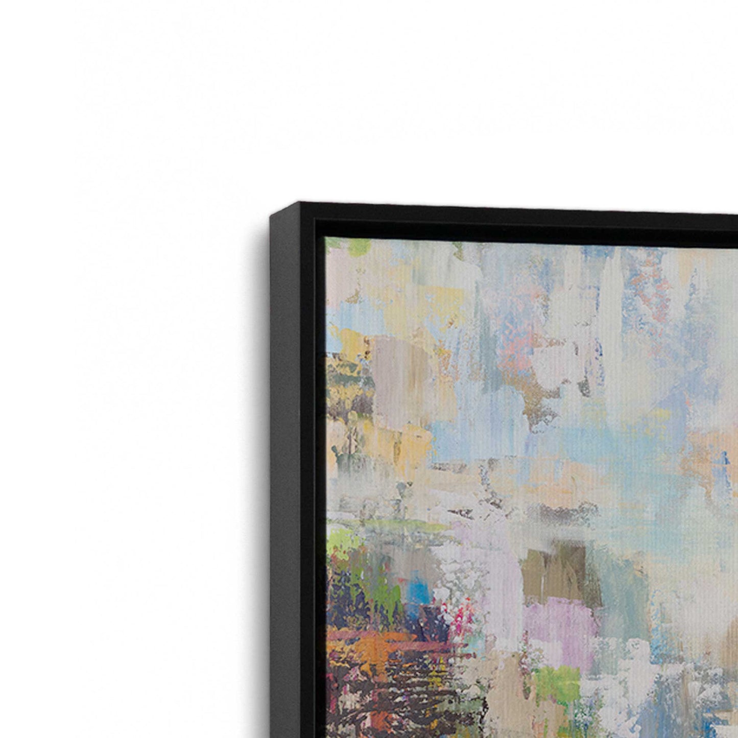 [Color:Satin Black], Picture of art in a Satin Black frame at an angle