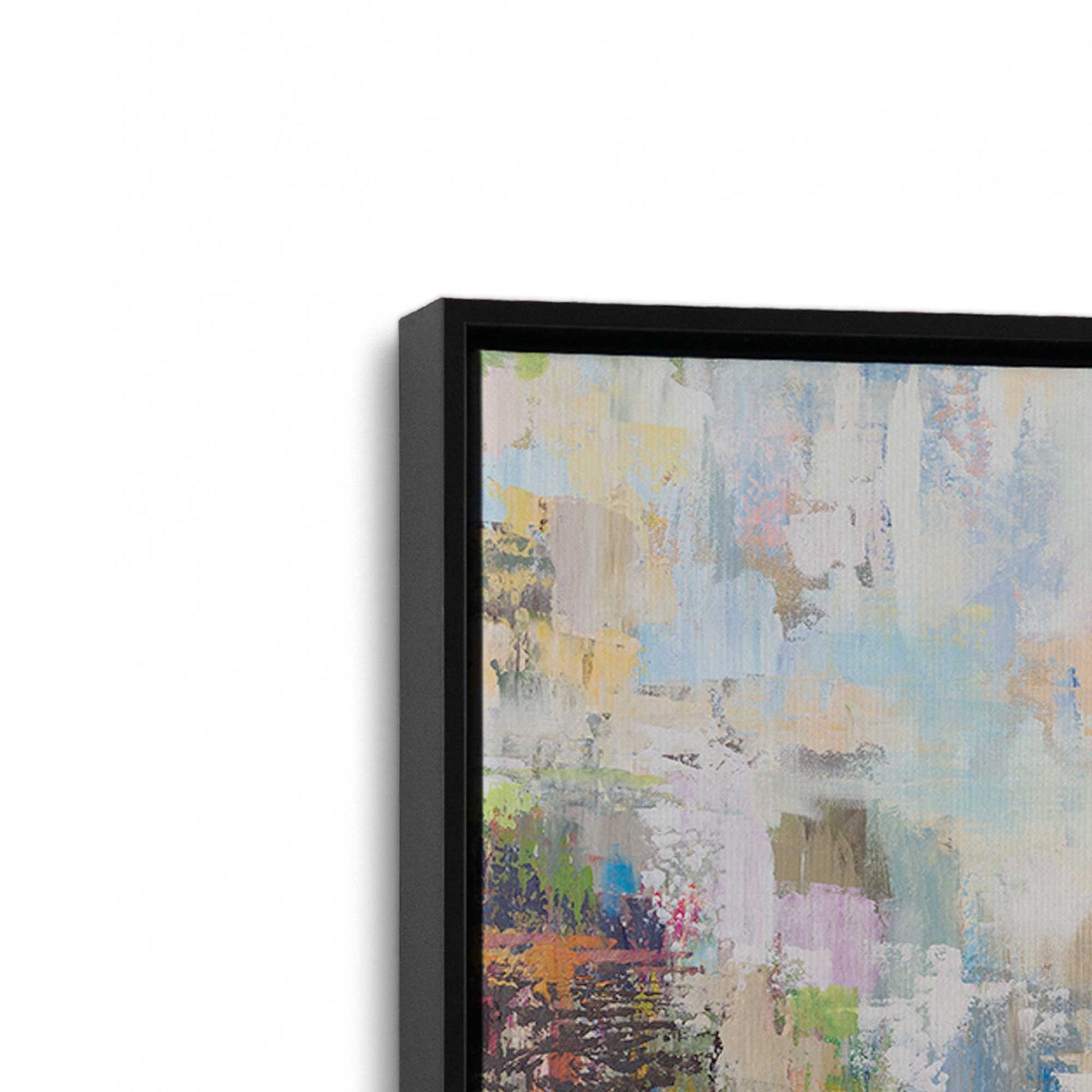 [Color:Satin Black], Picture of art in a Satin Black frame at an angle