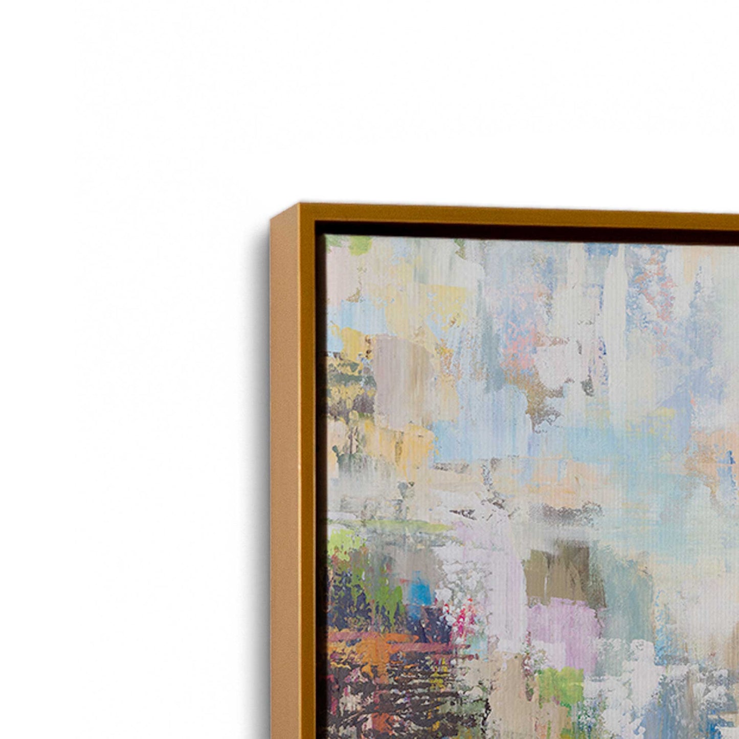 [Color:Polished Gold], Picture of art in a Polished Gold frame at an angle