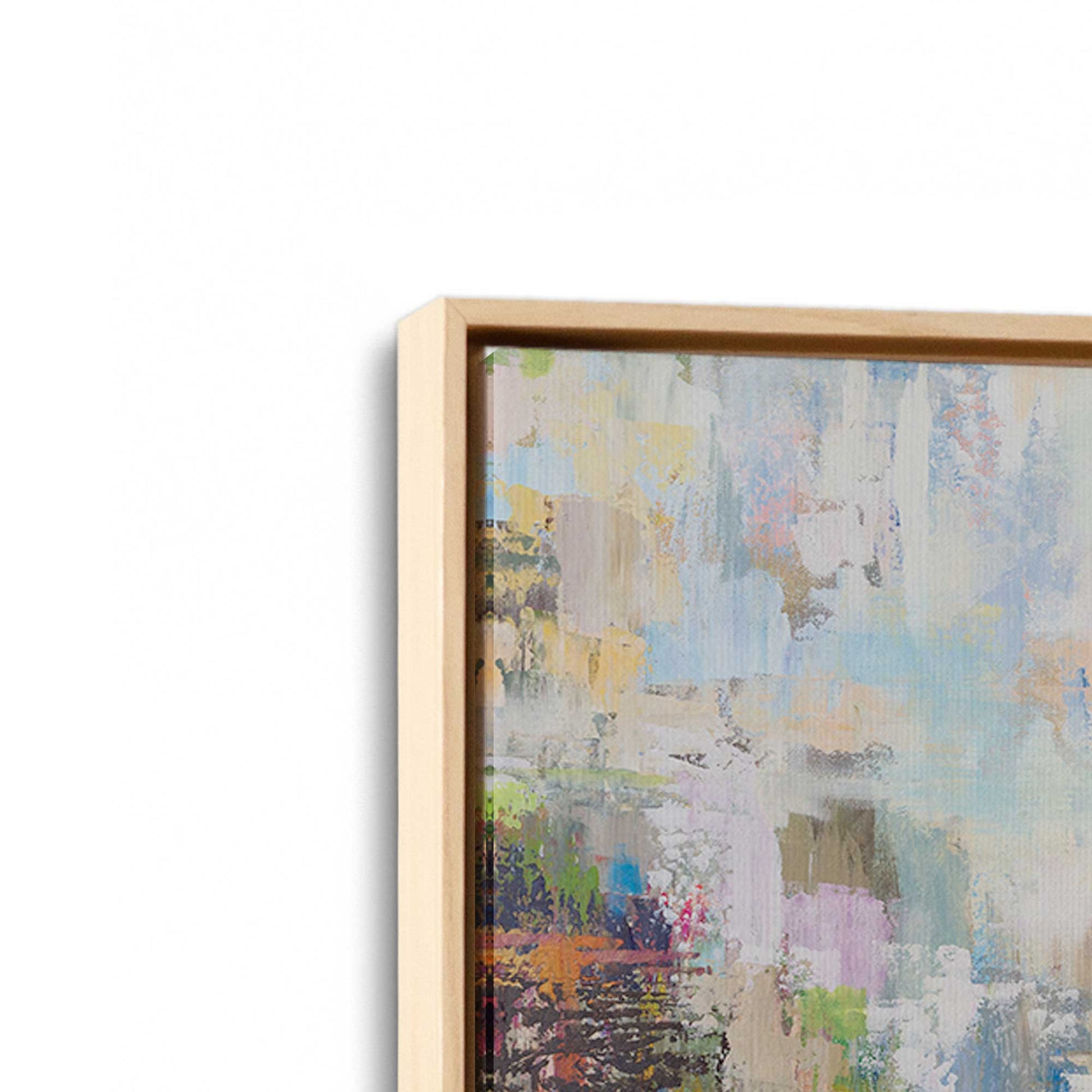 [Color:American Maple], Picture of art in a American Maple frame at an angle