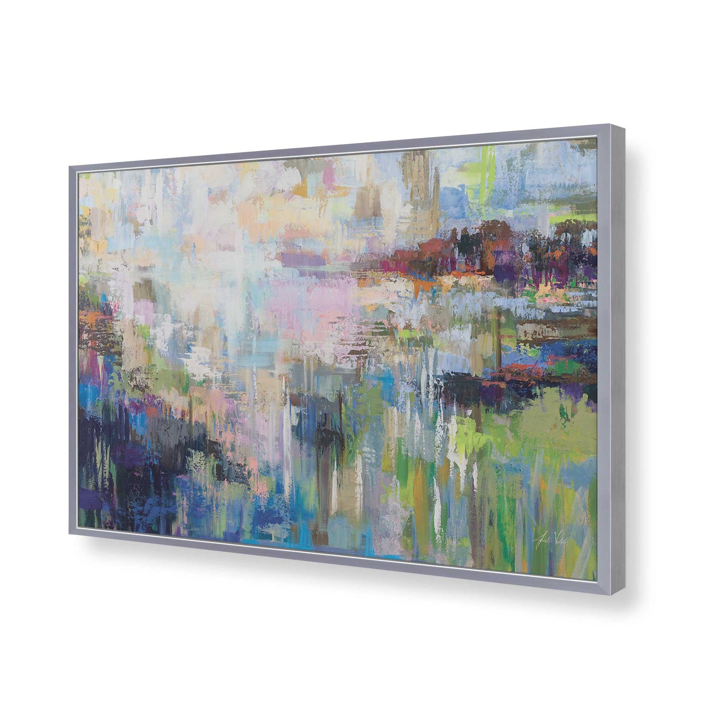 [Color:Polished Chrome], Picture of art in a Polished Chrome frame of the corner