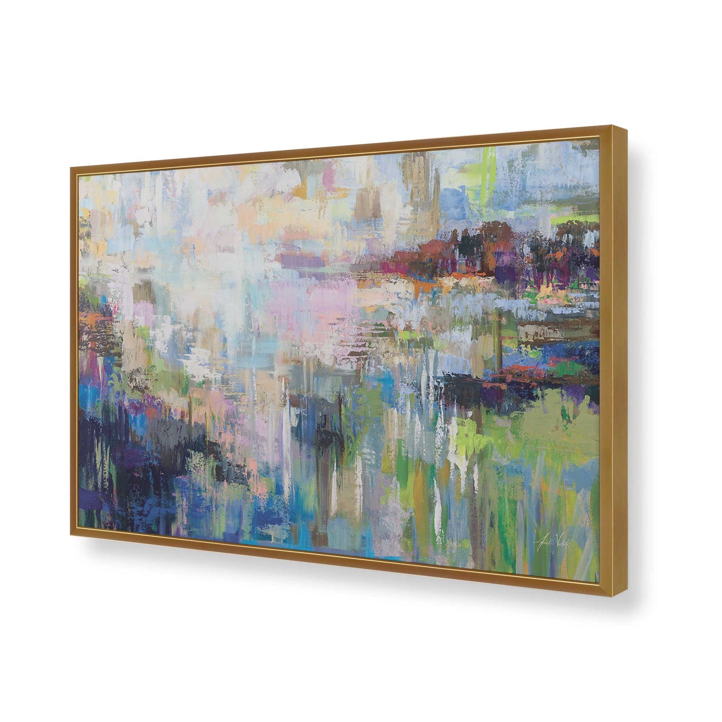 [Color:Polished Gold], Picture of art in a Polished Gold frame of the corner