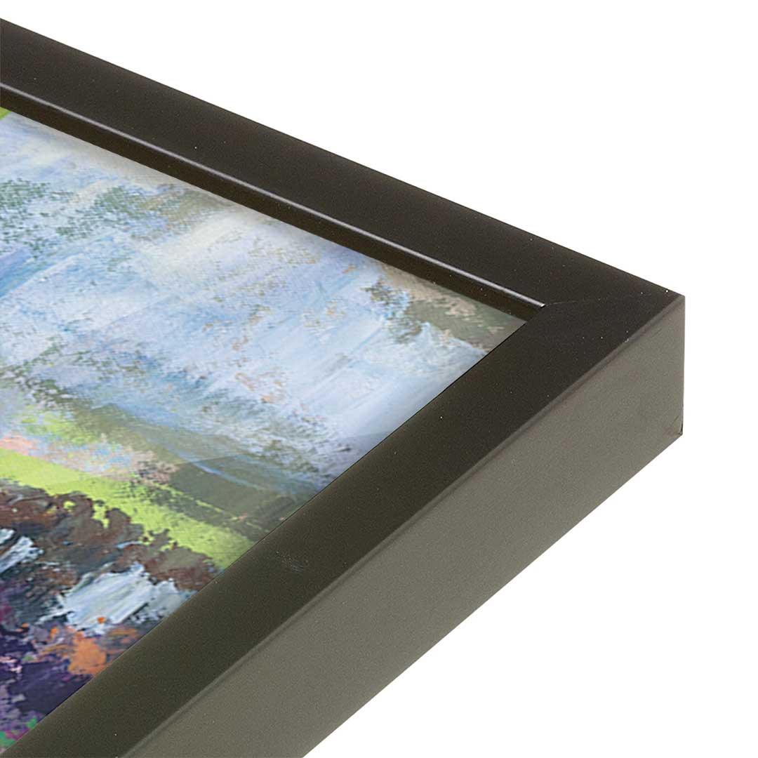 [Color:Satin Black], Picture of art in a Satin Black frame at an angle