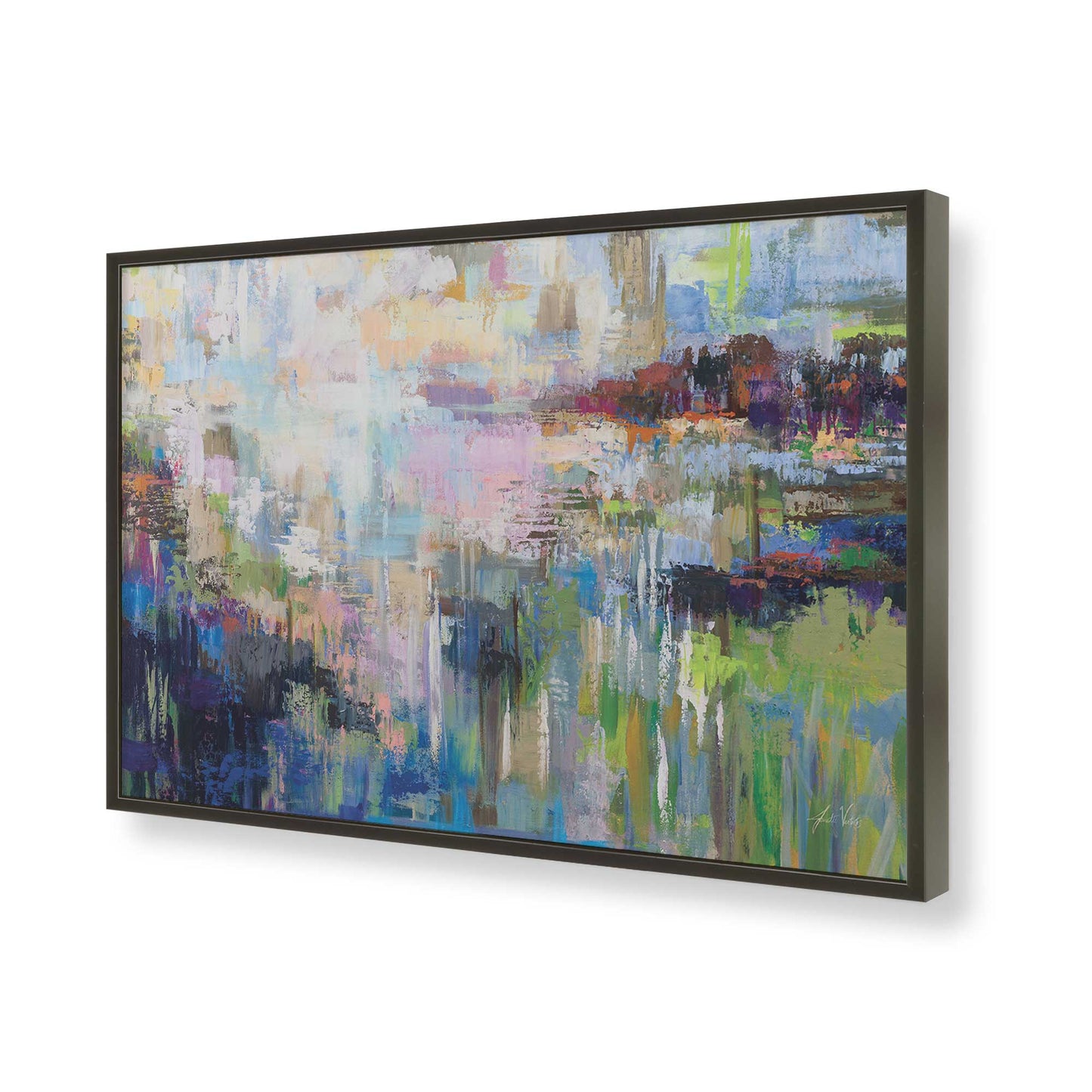 [Color:Satin Black], Picture of art in a Satin Black frame of the corner