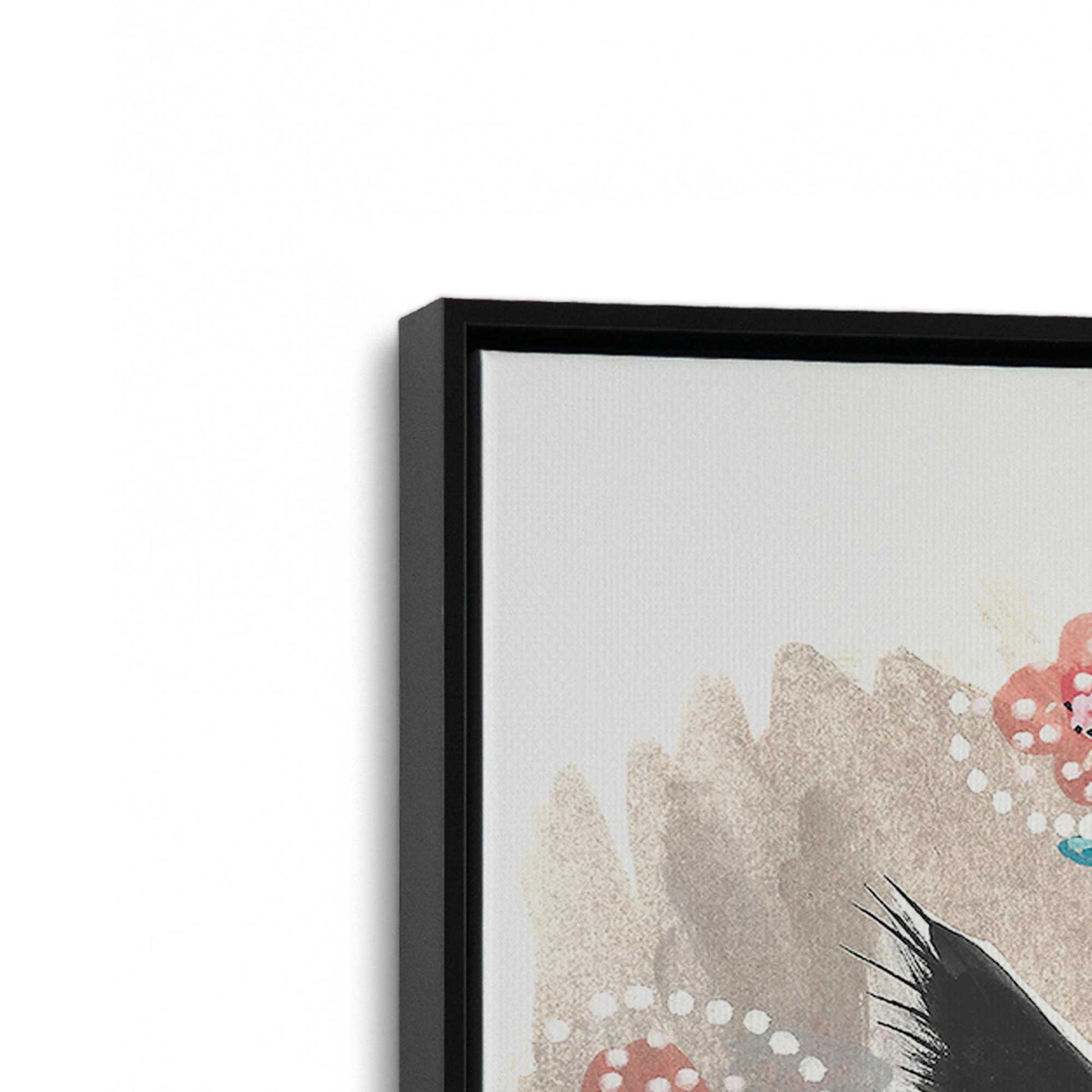 [Color:Satin Black], Picture of art in a Satin Black frame at an angle
