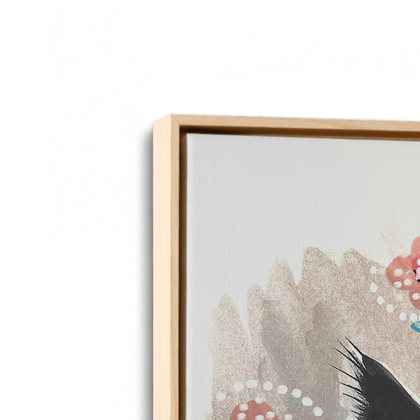 [Color:American Maple], Picture of art in a American Maple frame at an angle