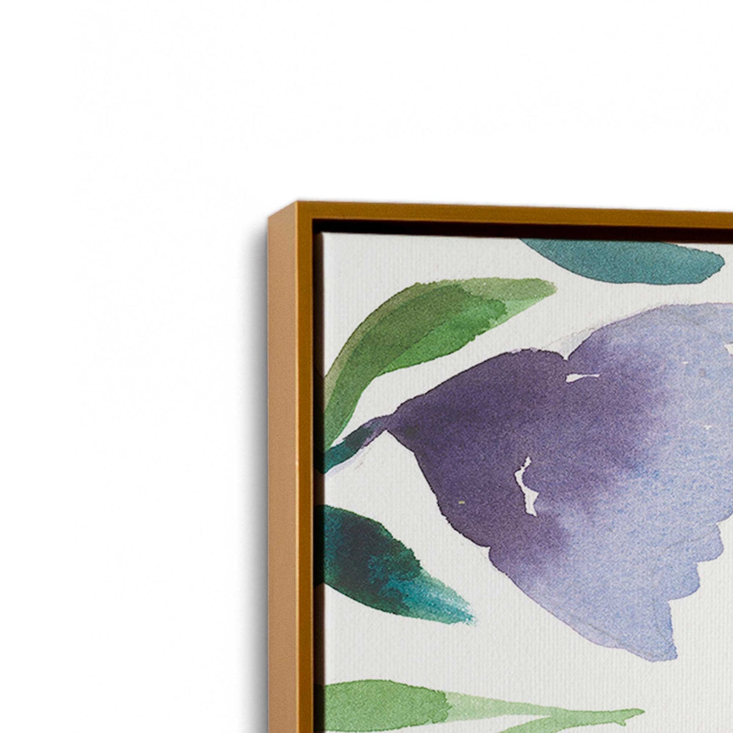 [Color:Polished Gold], Picture of art in a Polished Gold frame at an angle