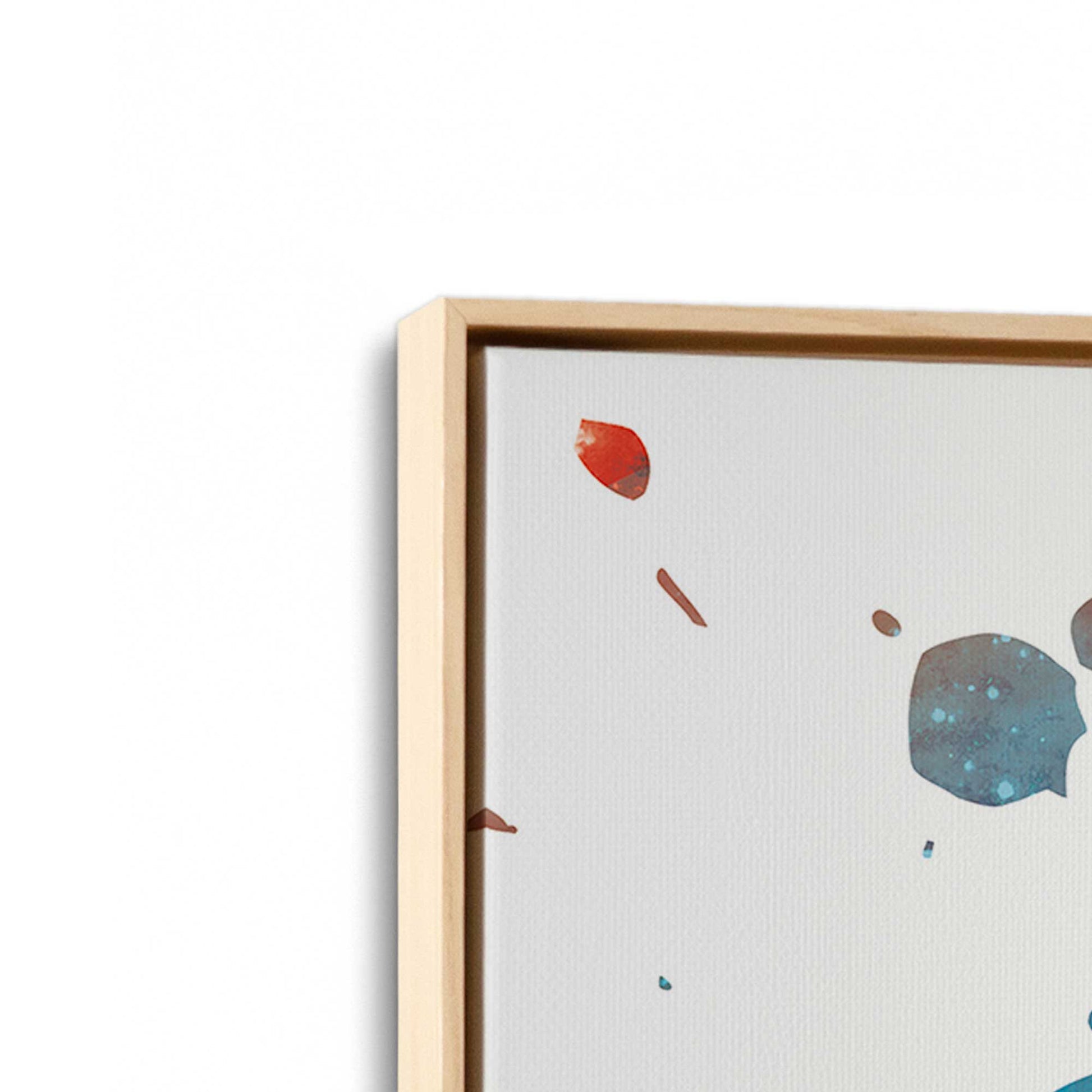 [Color:American Maple], Picture of art in a American Maple frame at an angle