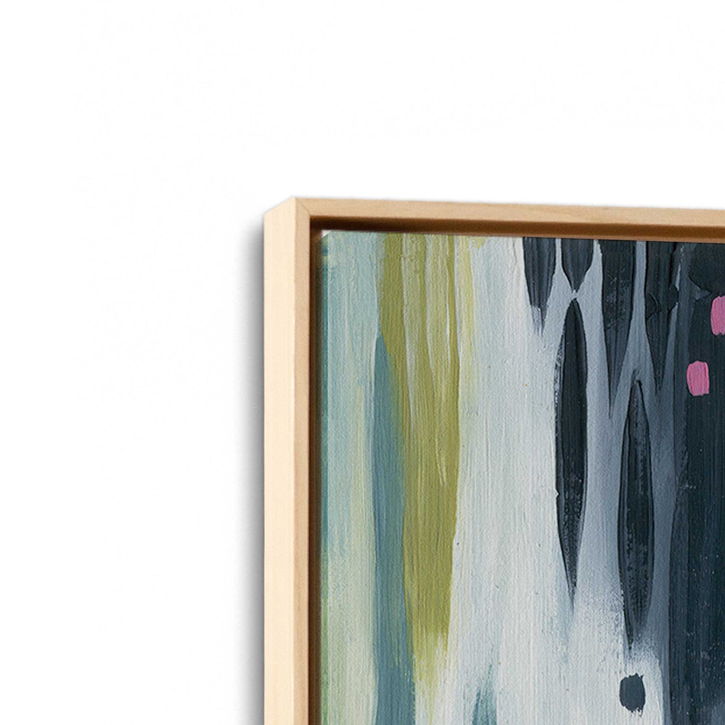 [Color:American Maple], Picture of art in a American Maple frame at an angle