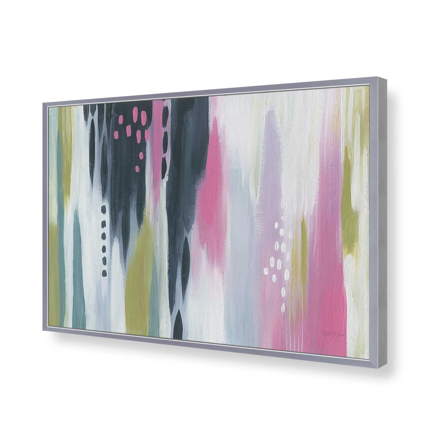[Color:Polished Chrome], Picture of art in a Polished Chrome frame of the corner