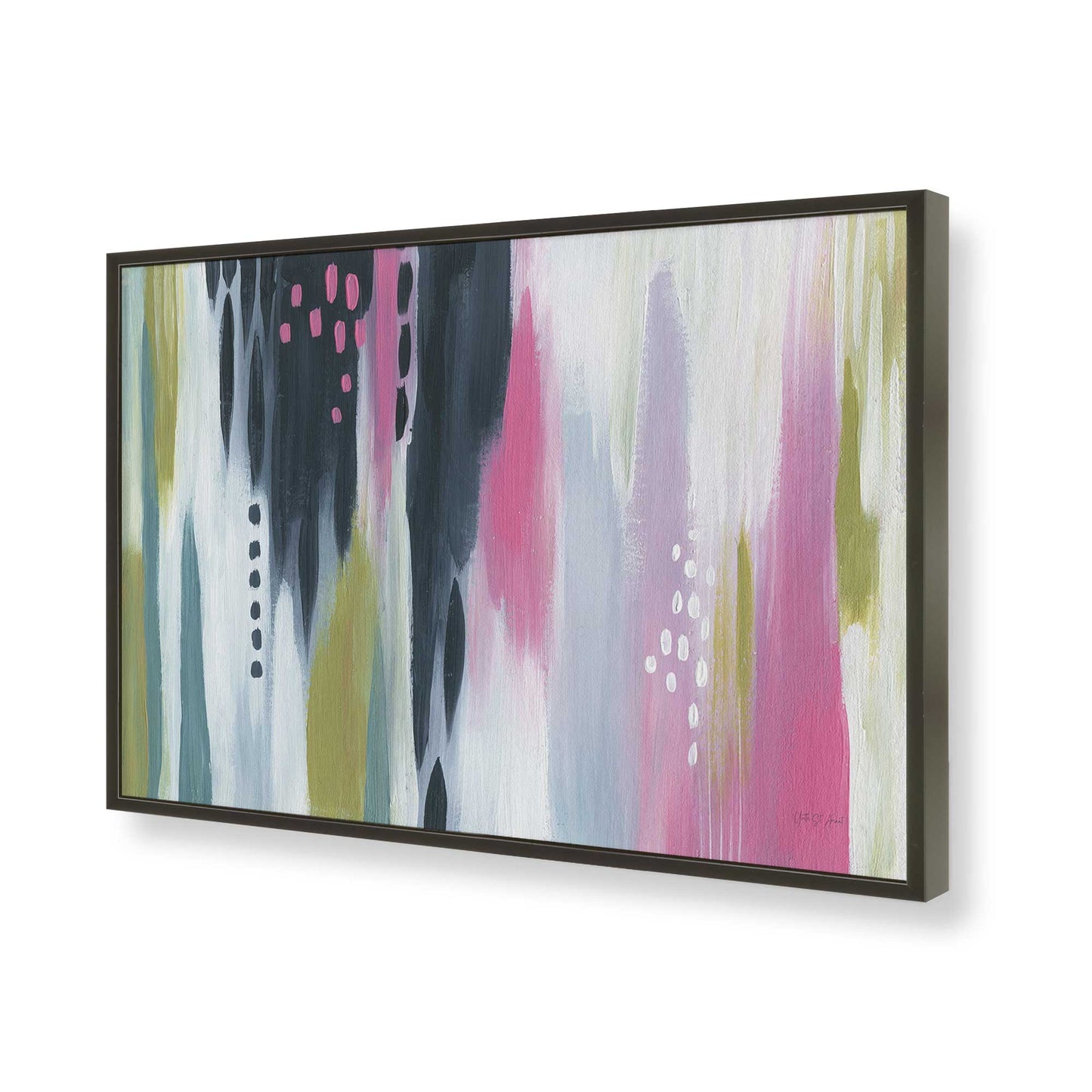 [Color:Satin Black], Picture of art in a Satin Black frame of the corner