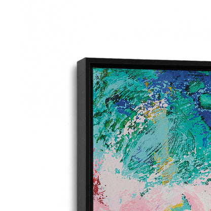 [Color:Satin Black], Picture of art in a Satin Black frame at an angle