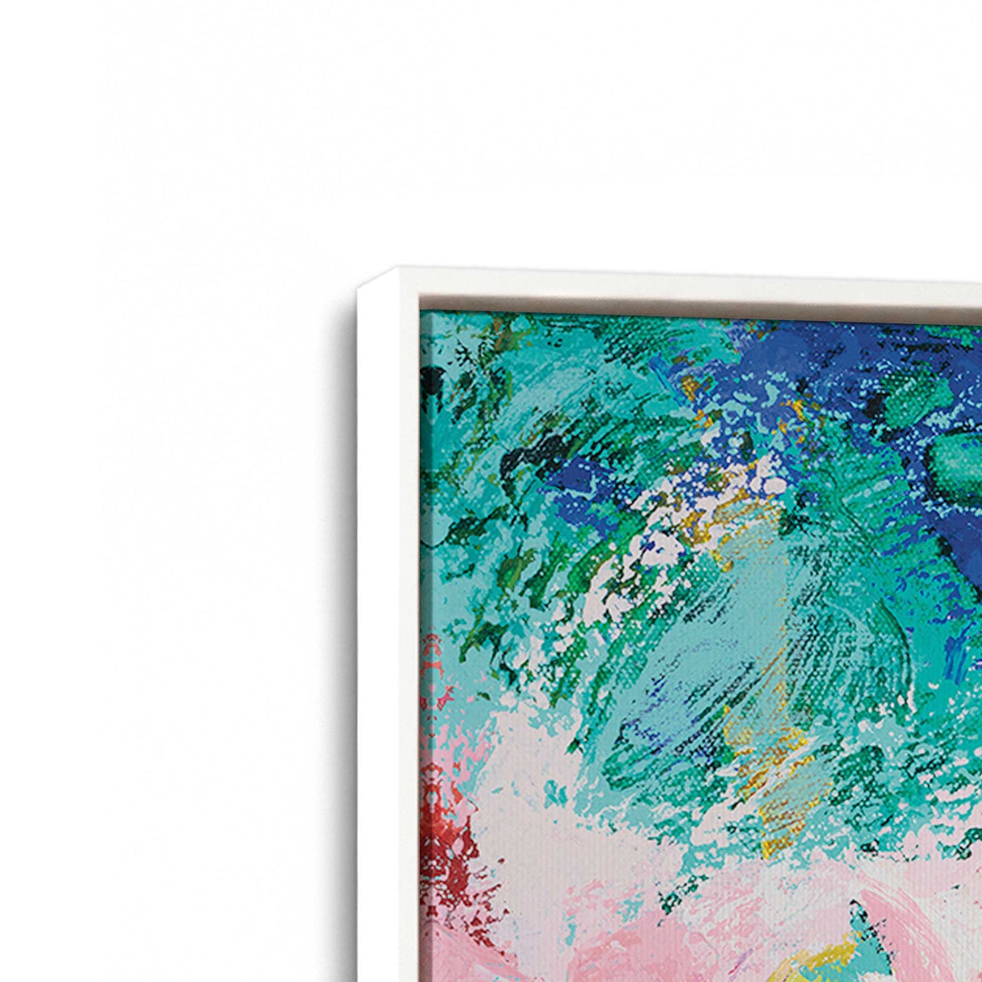 [Color:Opaque White], Picture of art in a White frame at an angle