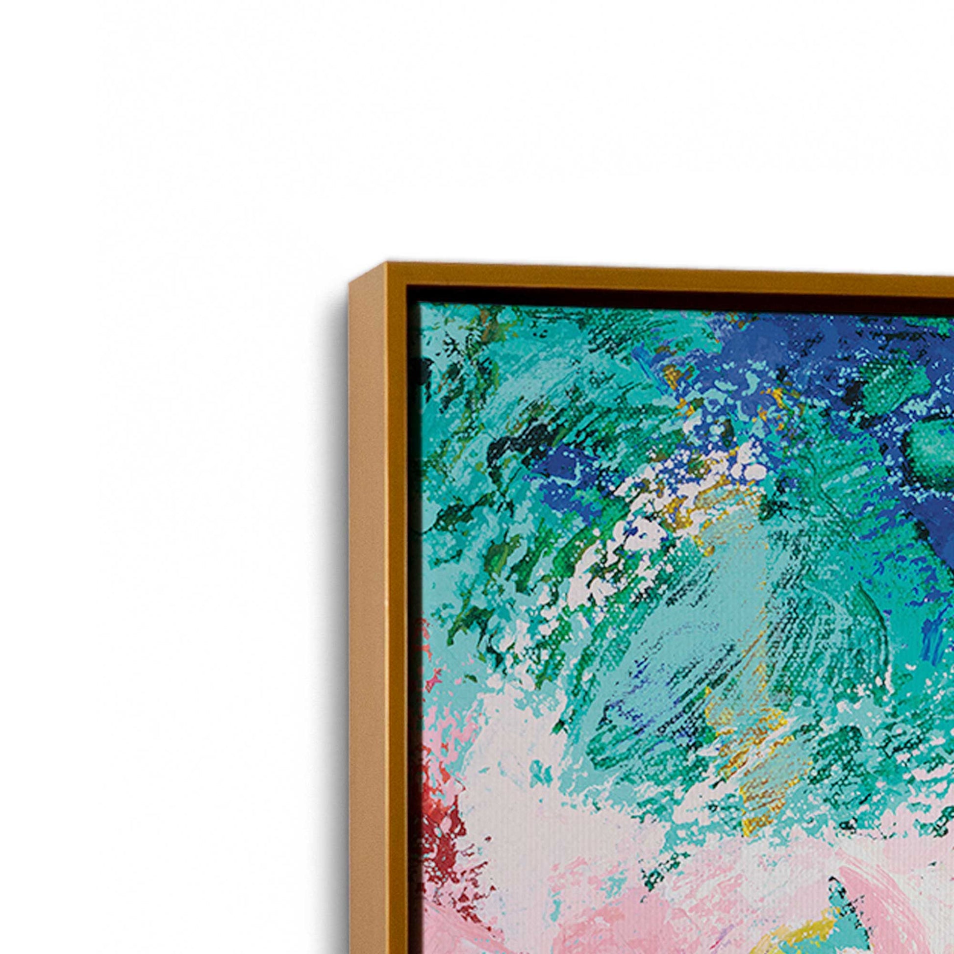 [Color:Polished Gold], Picture of art in a Polished Gold frame at an angle
