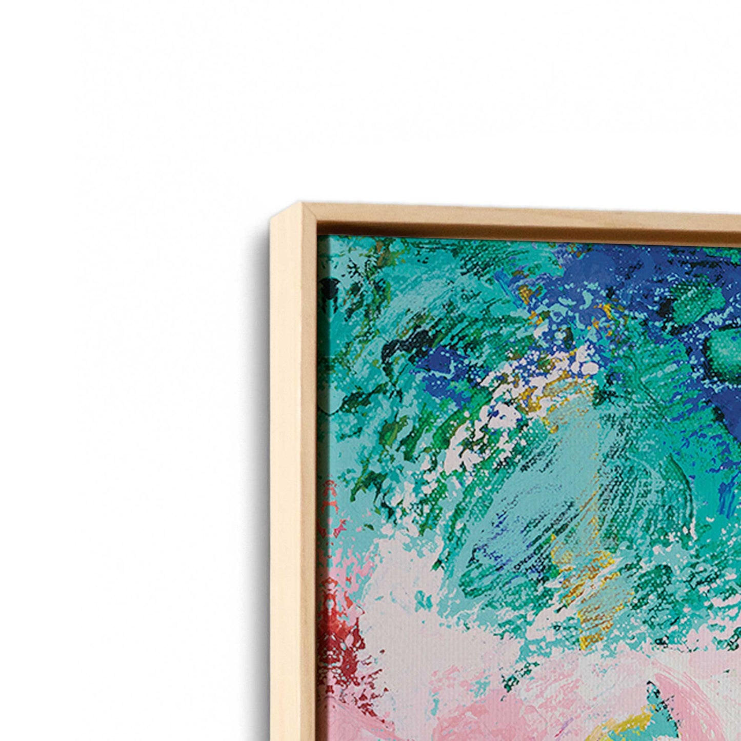 [Color:American Maple], Picture of art in a American Maple frame at an angle
