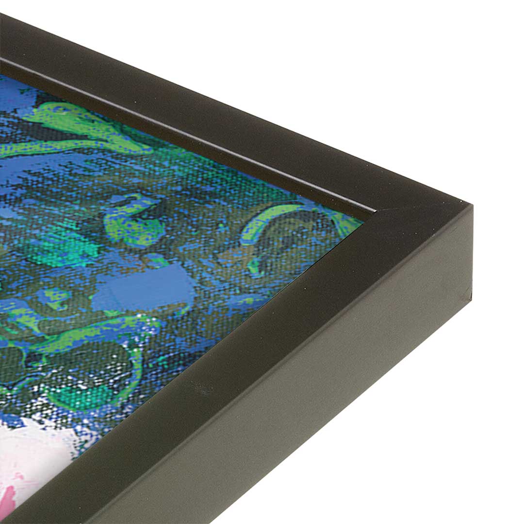 [Color:Satin Black], Picture of art in a Satin Black frame at an angle