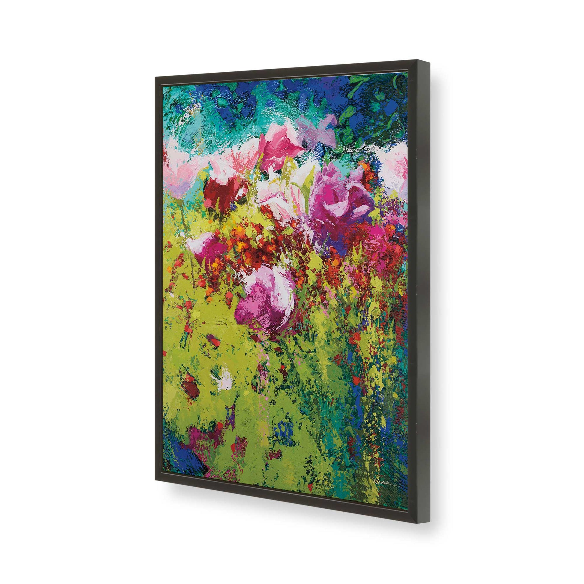 [Color:Satin Black], Picture of art in a Satin Black frame of the corner