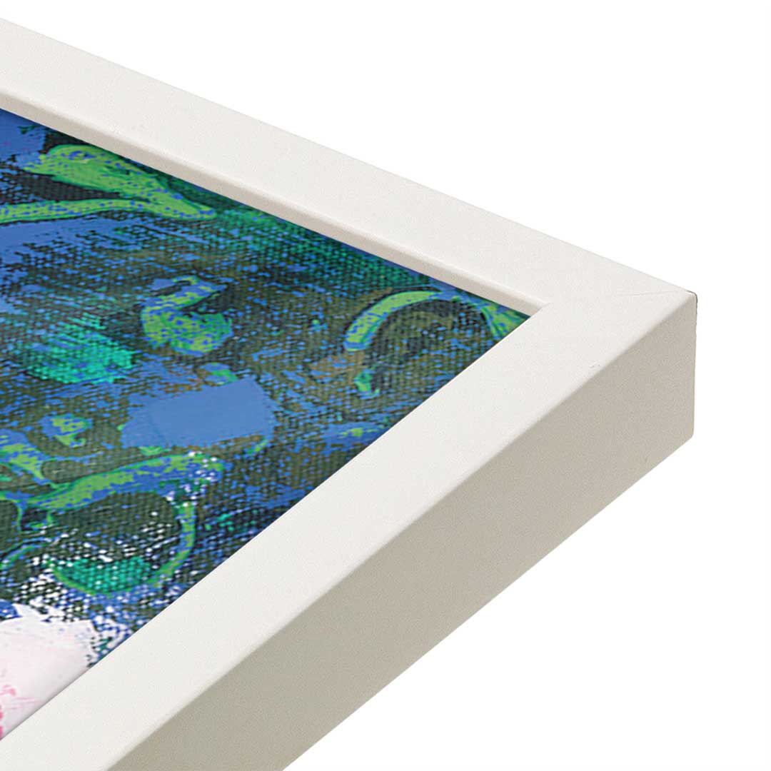 [Color:Opaque White], Picture of art in a Opaque White frame at an angle