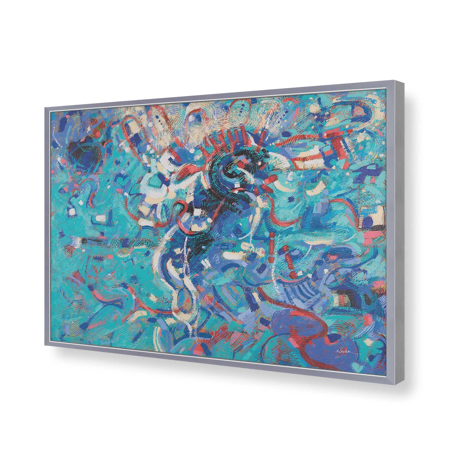 [Color:Polished Chrome], Picture of art in a Polished Chrome frame of the corner