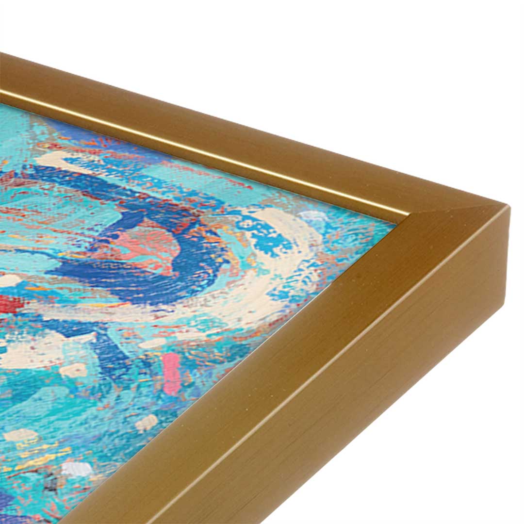 [Color:Polished Gold], Picture of art in a Polished Gold frame at an angle