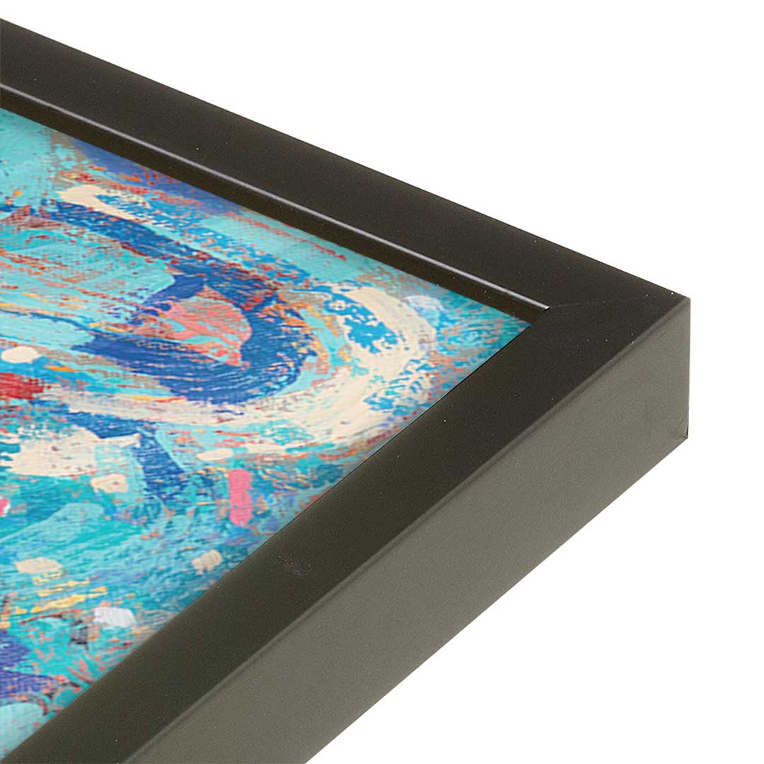 [Color:Satin Black], Picture of art in a Satin Black frame at an angle