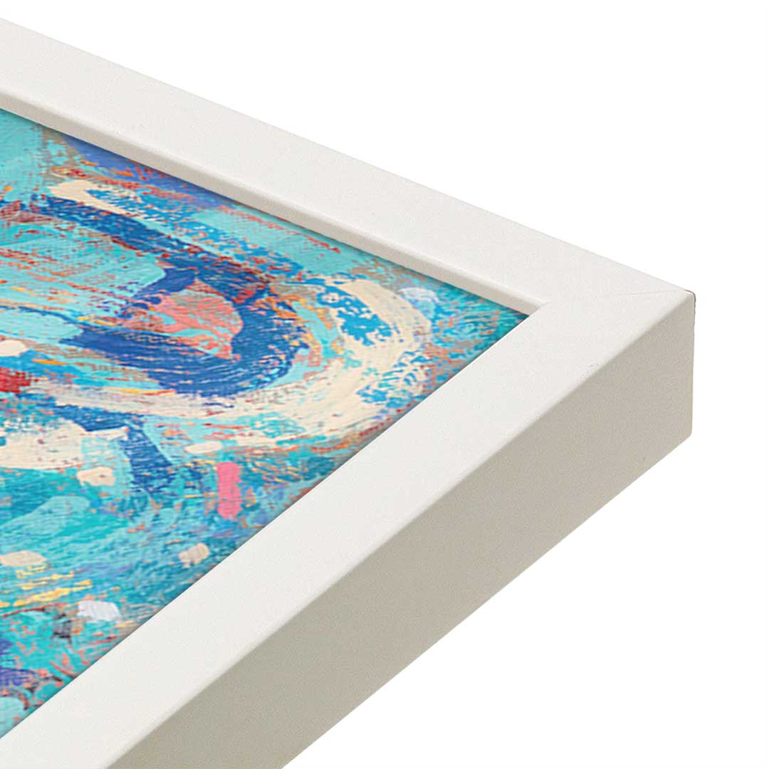 [Color:Opaque White], Picture of art in a Opaque White frame at an angle