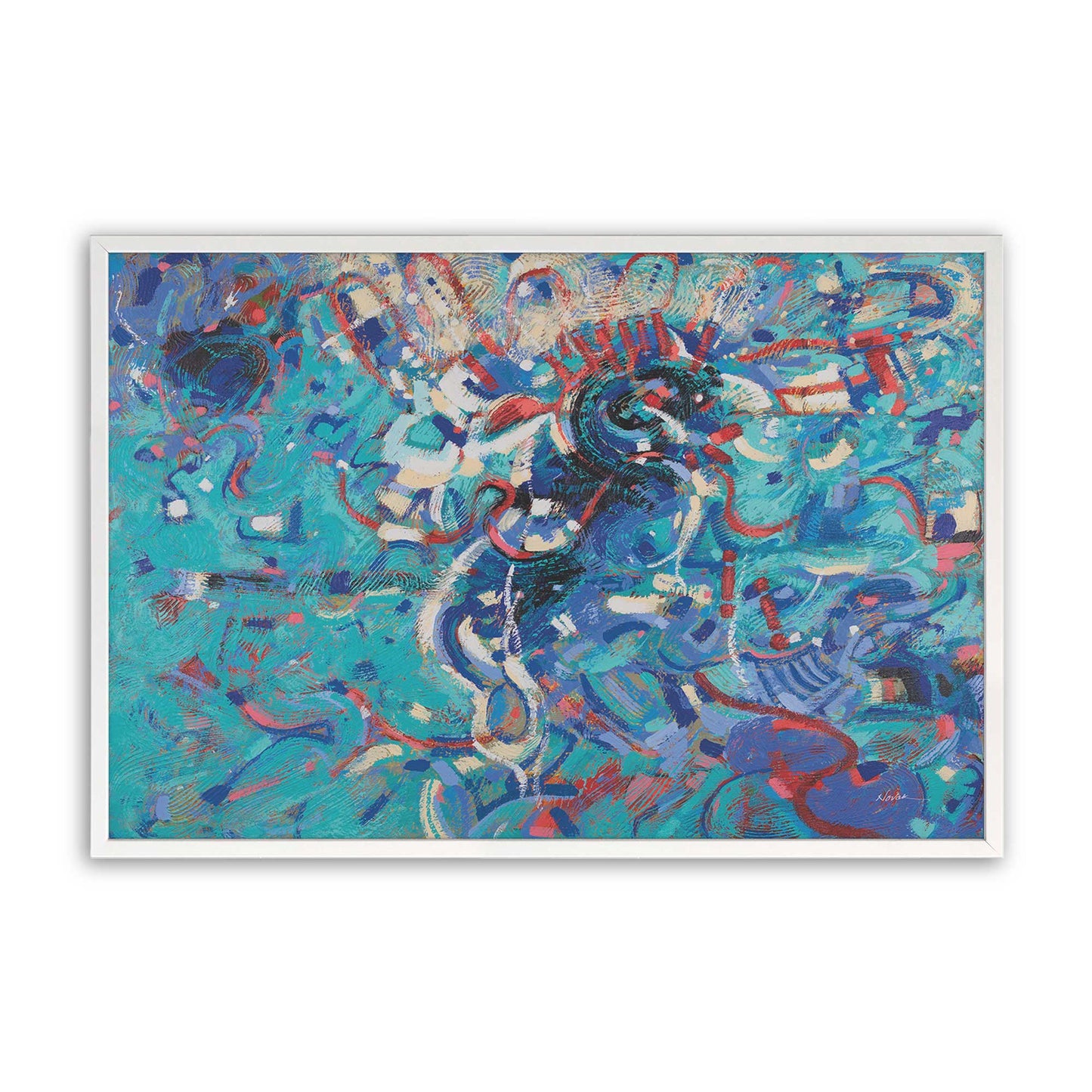 [Color:Opaque White], Picture of art in a Opaque White frame