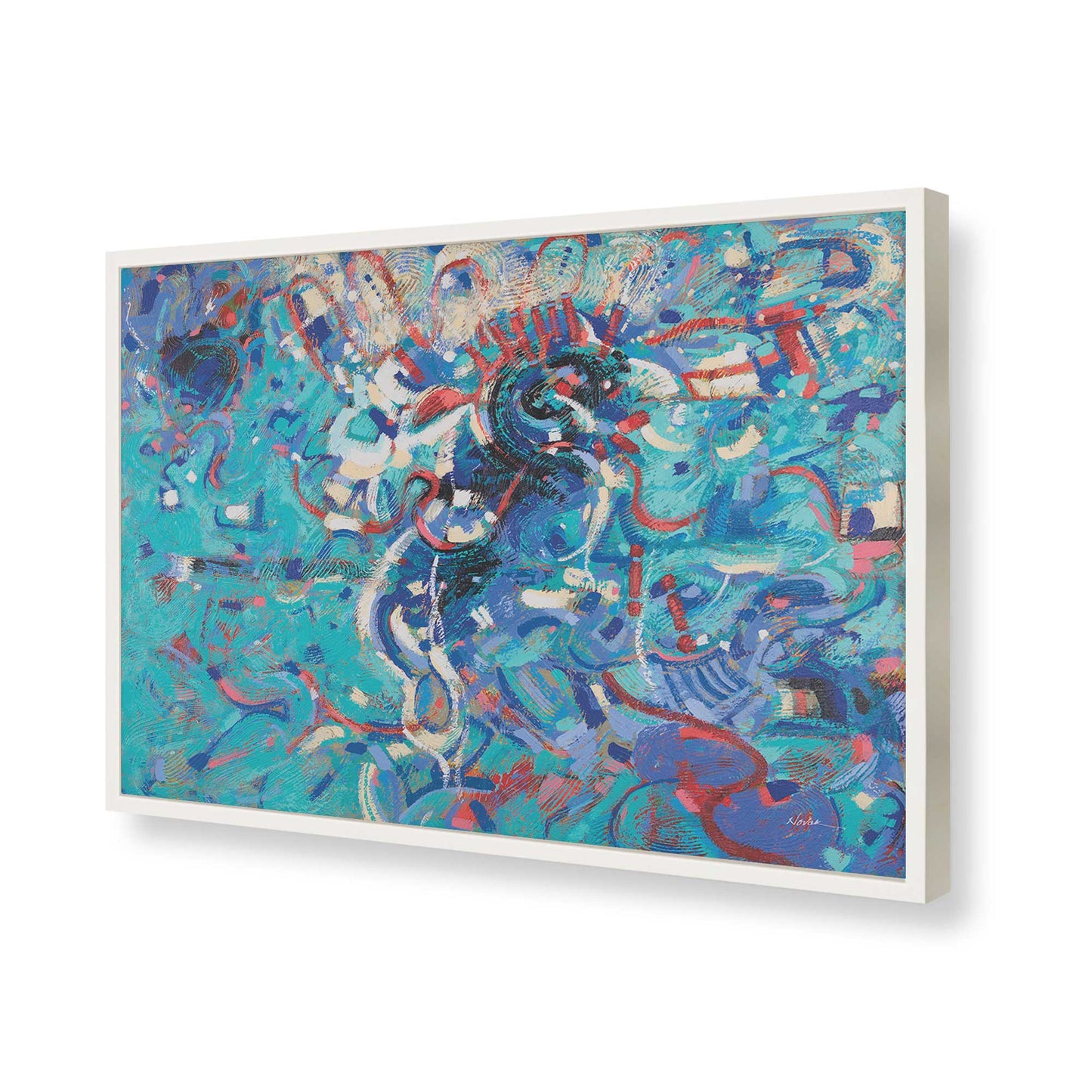 [Color:Opaque White], Picture of art in a Opaque White frame of the corner