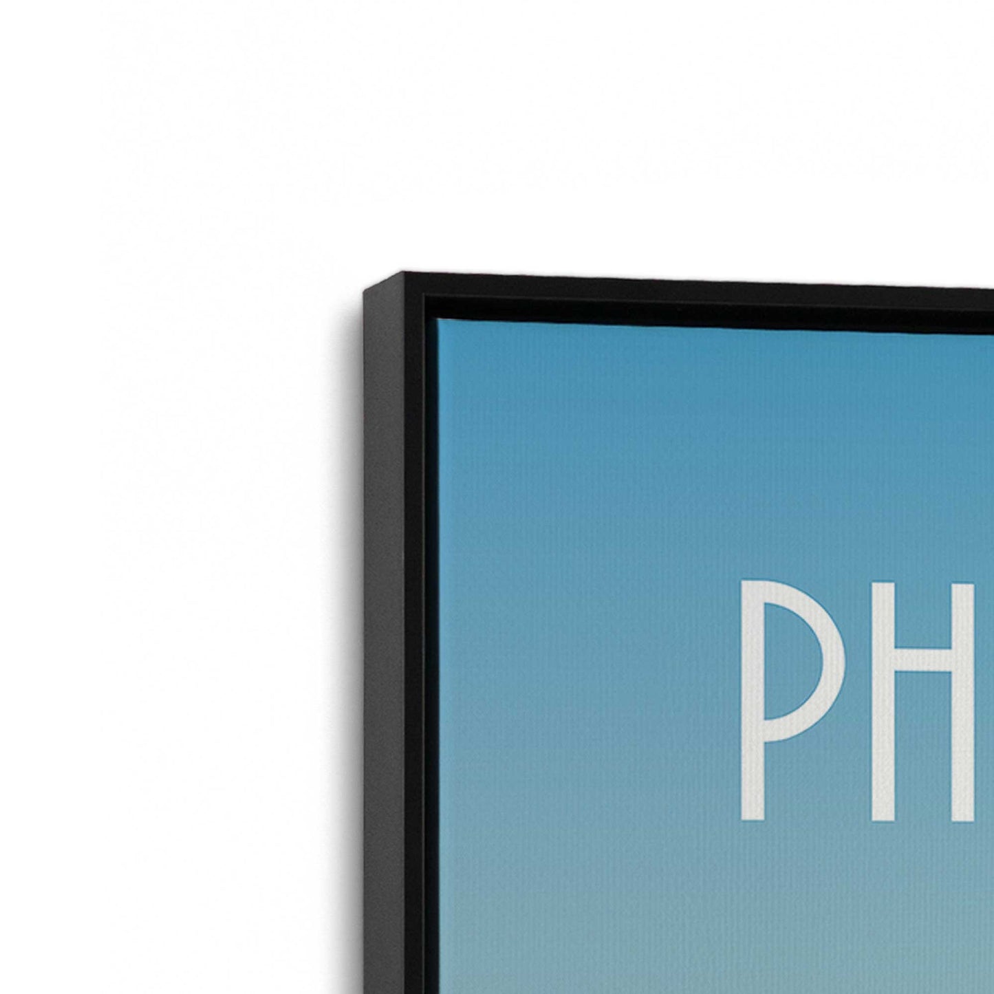 [Color:Satin Black], Picture of art in a Satin Black frame at an angle