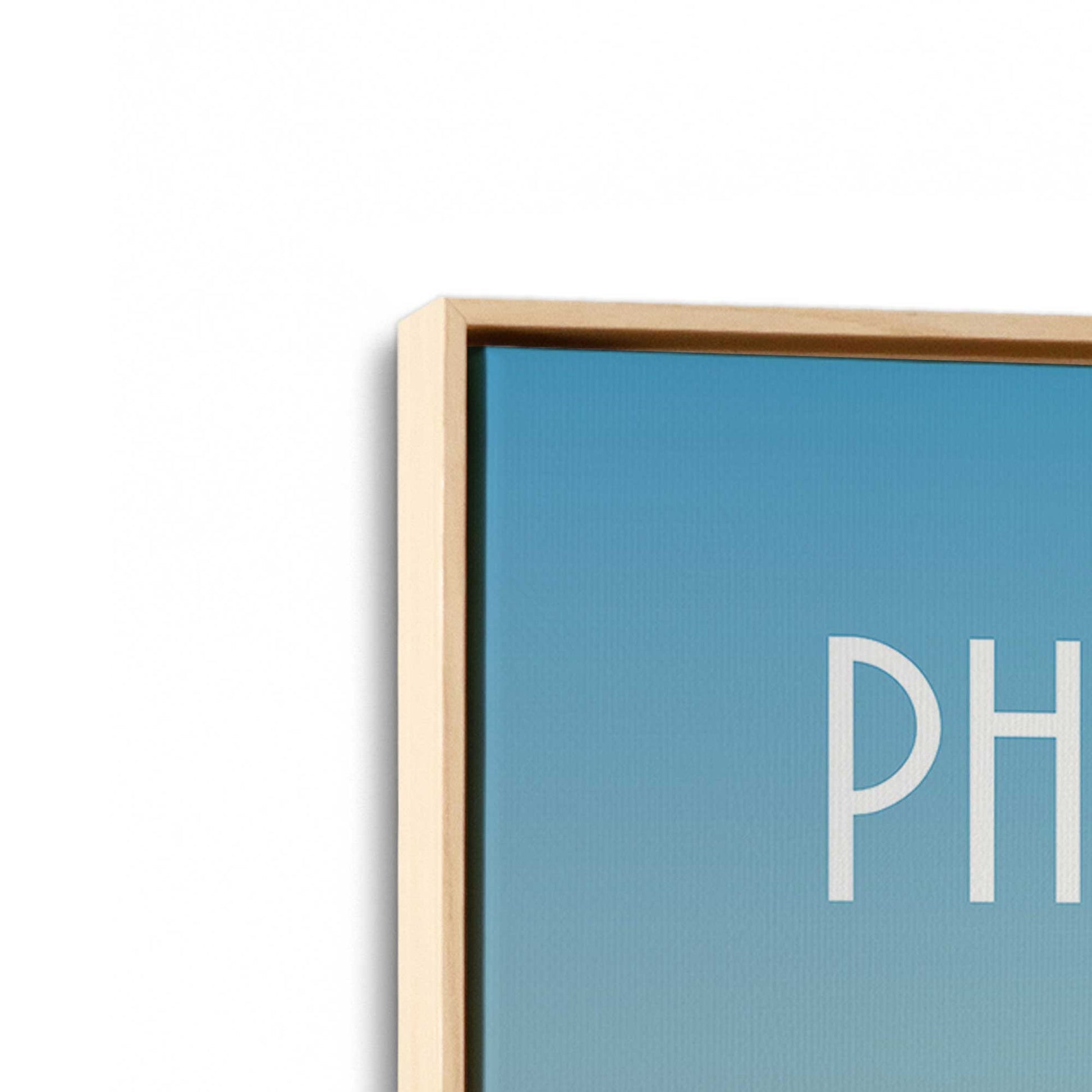 [Color:American Maple], Picture of art in a American Maple frame at an angle