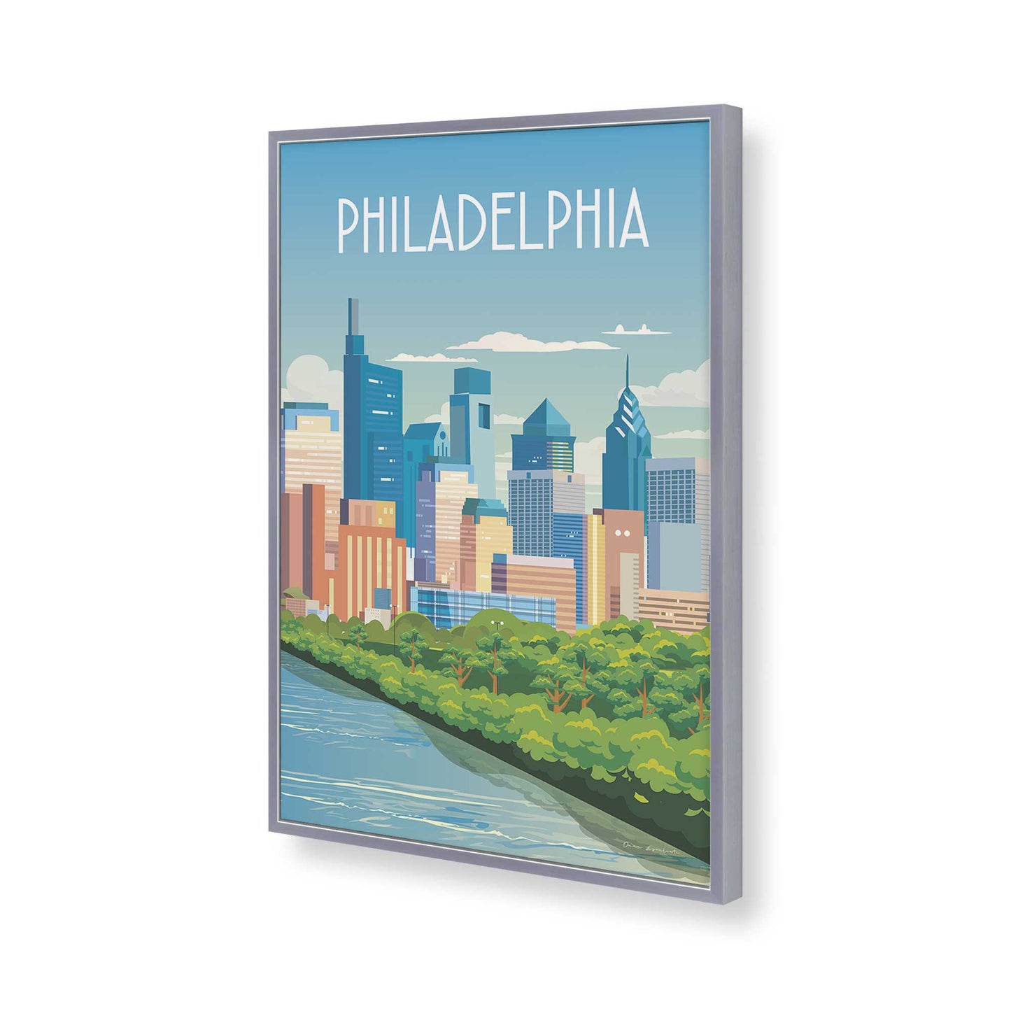 [Color:Polished Chrome], Picture of art in a Polished Chrome frame of the corner