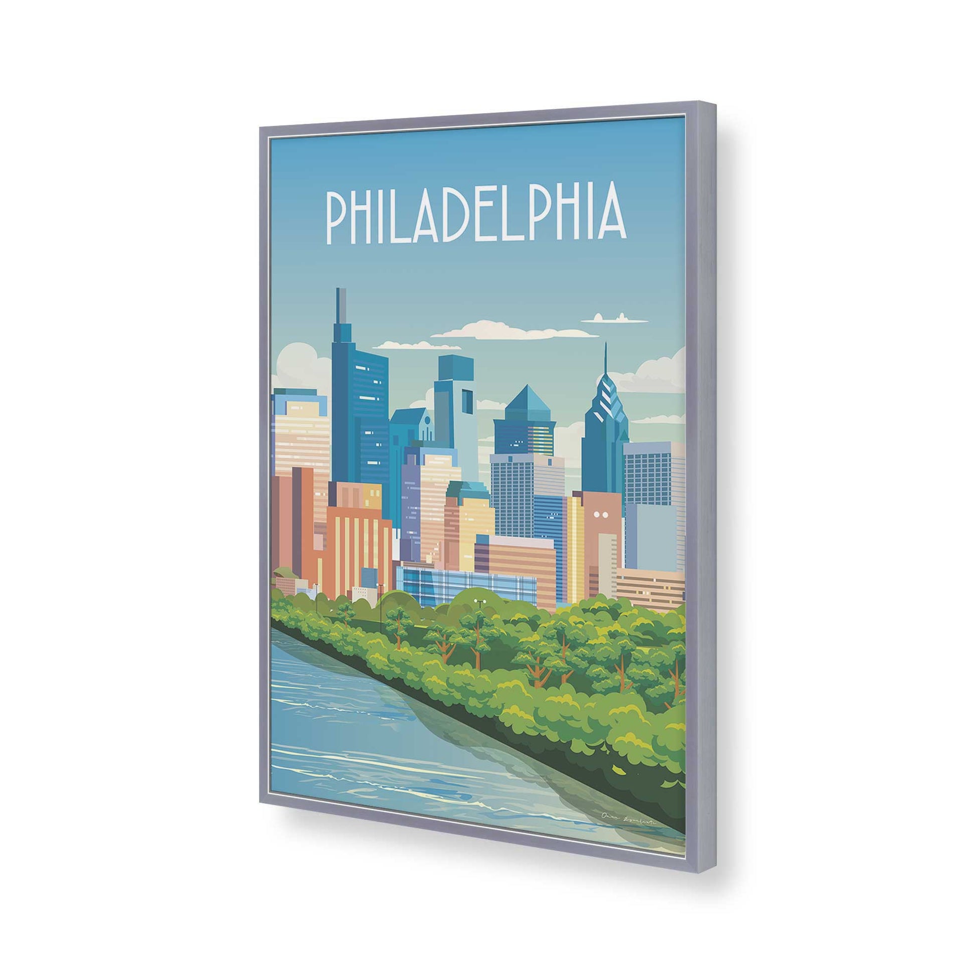 [Color:Polished Chrome], Picture of art in a Polished Chrome frame of the corner