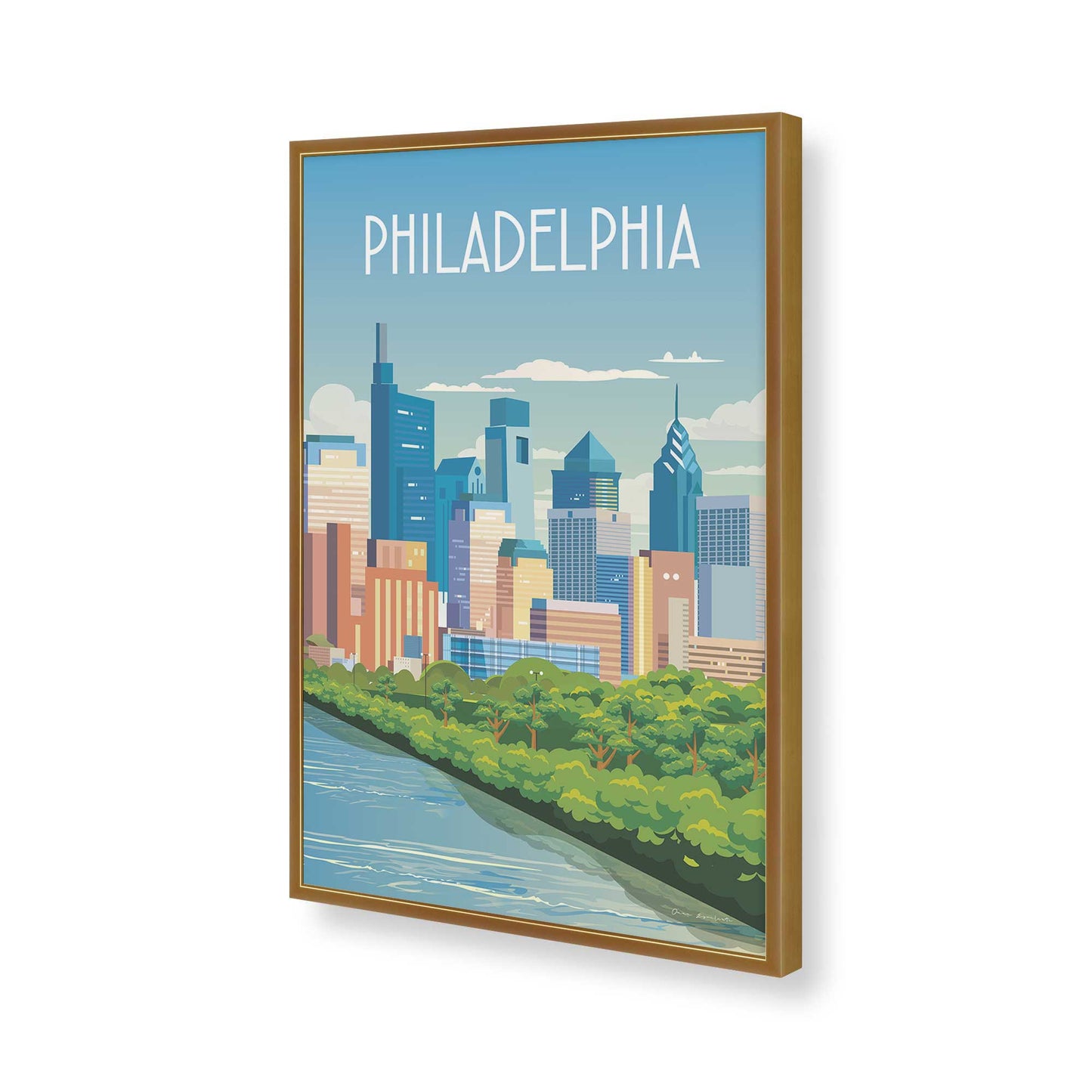 [Color:Polished Gold], Picture of art in a Polished Gold frame of the corner