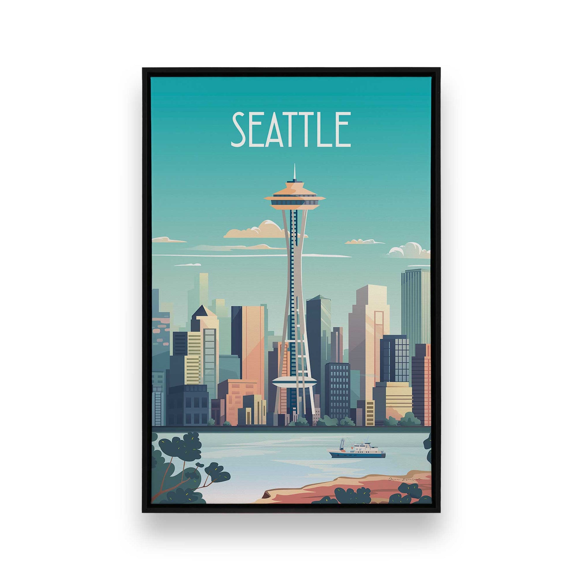 [Color:Satin Black], Picture of art in a Satin Black frame