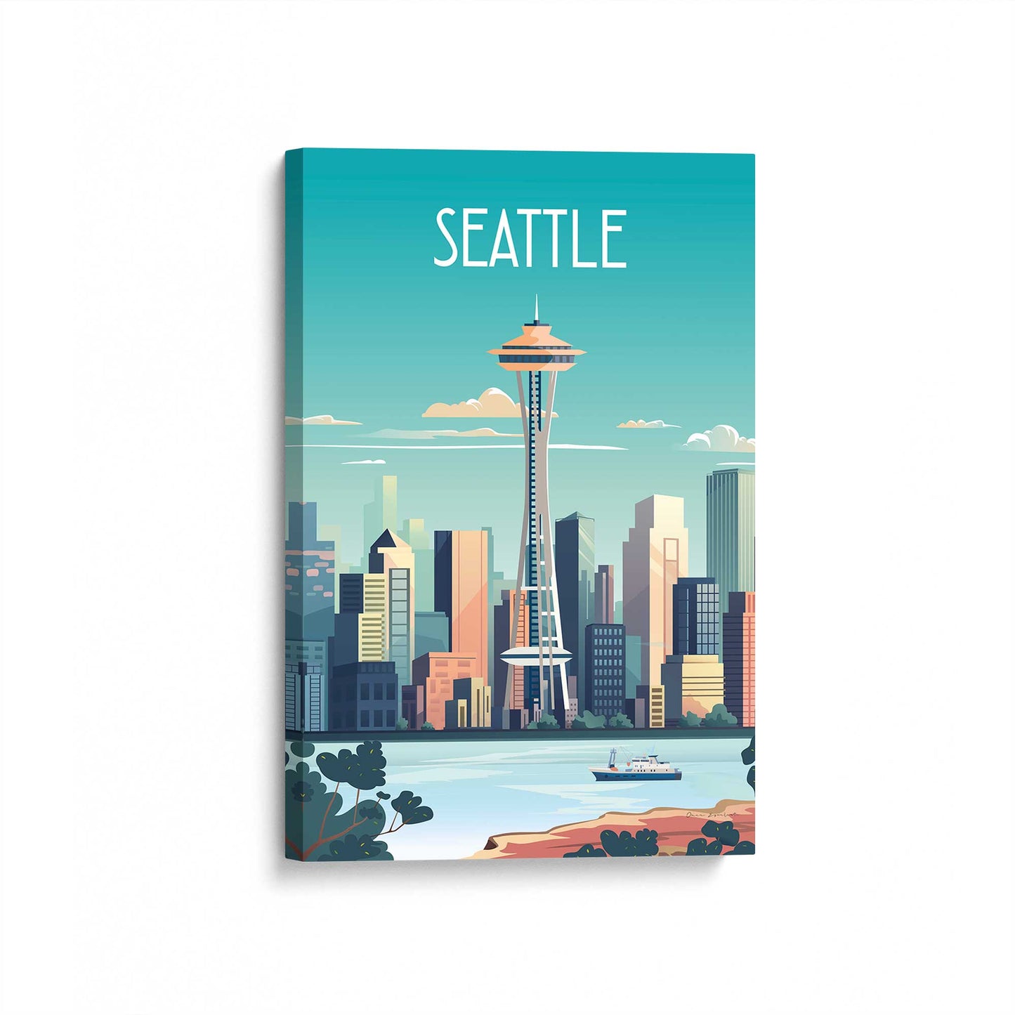 [Color:Stretched Canvas], Picture of art at an angle