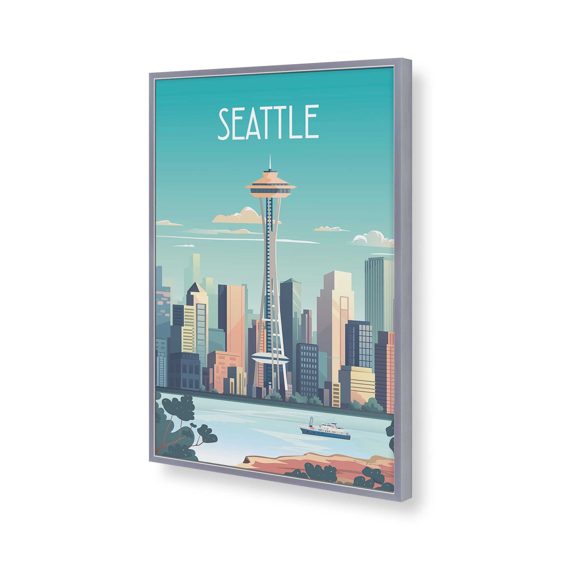 [Color:Polished Chrome], Picture of art in a Polished Chrome frame of the corner