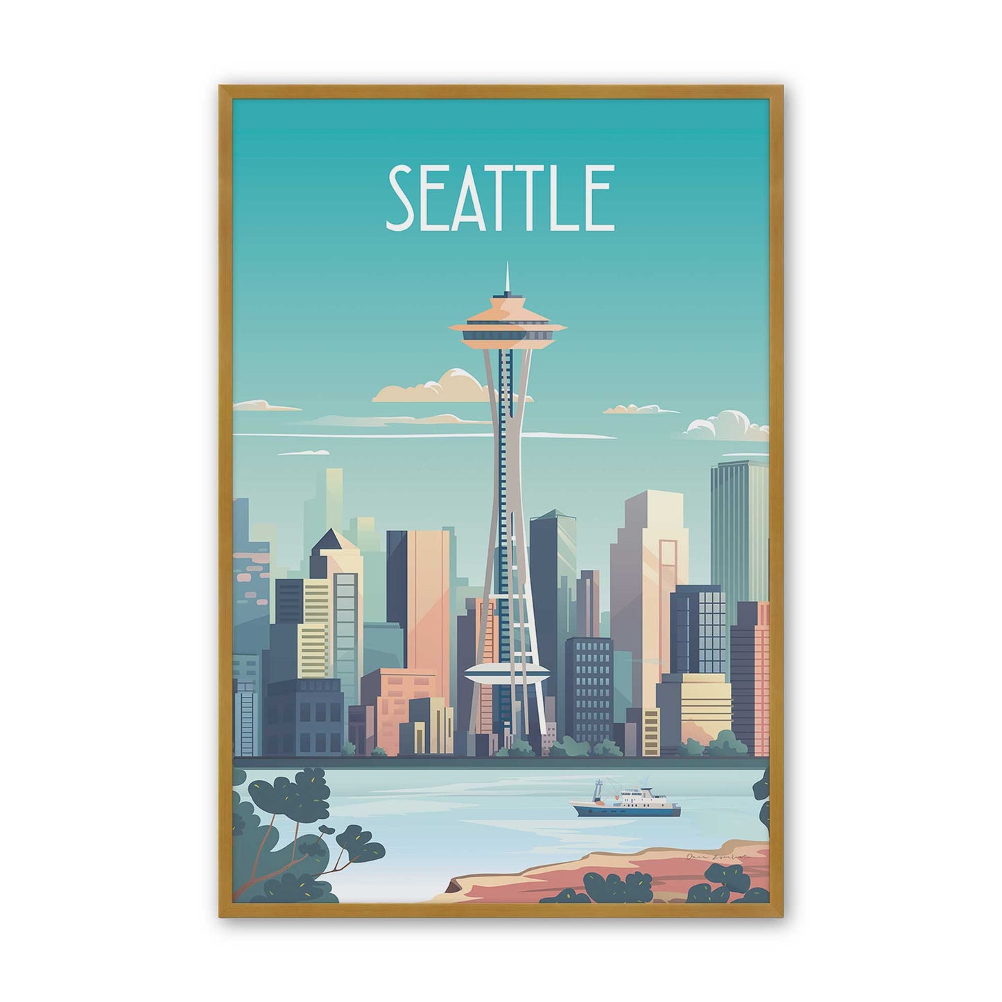 [Color:Polished Gold], Picture of art in a Polished Gold frame