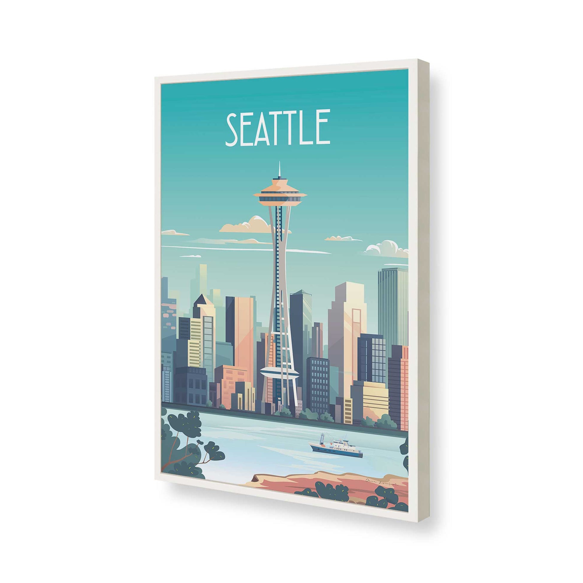 [Color:Opaque White], Picture of art in a Opaque White frame of the corner