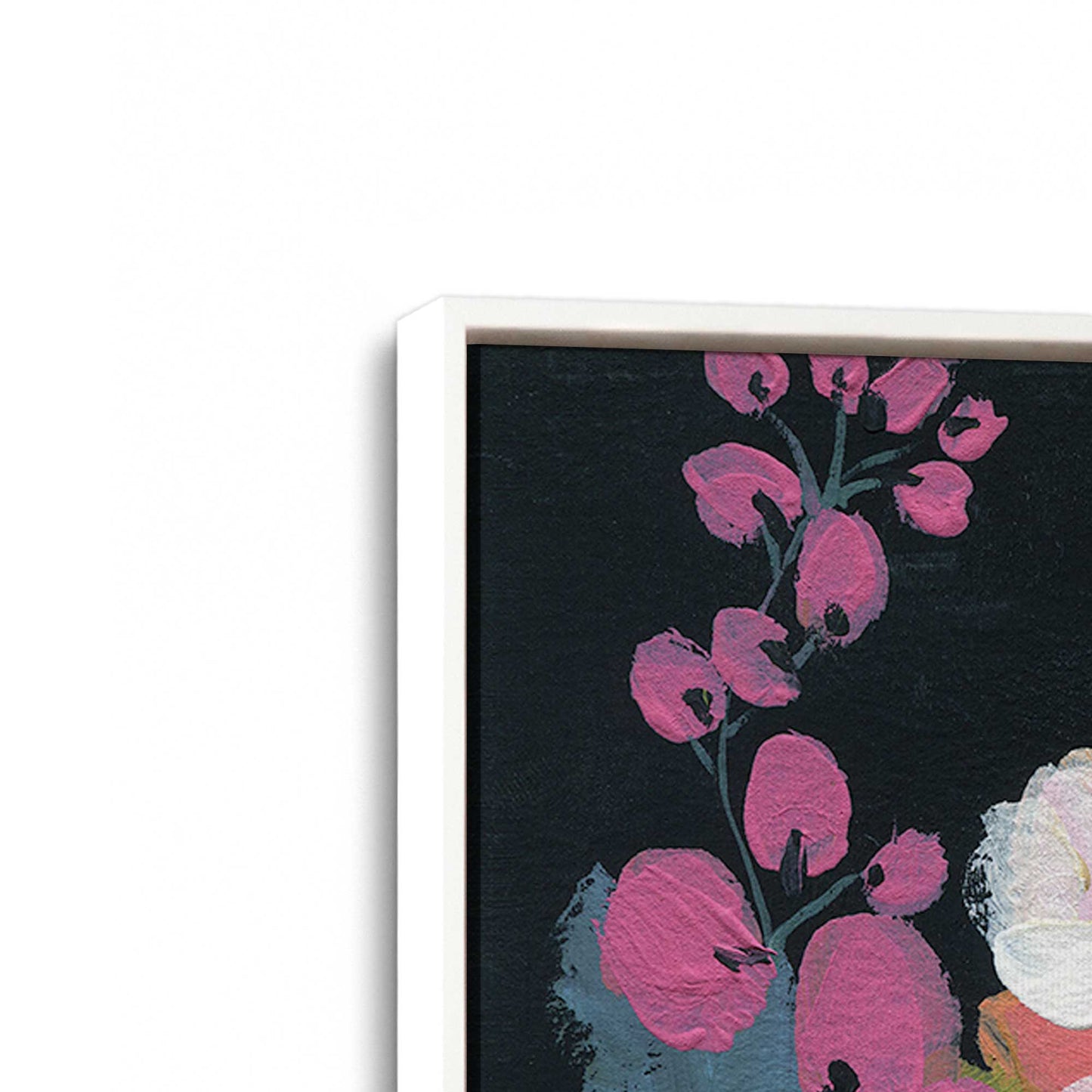 [Color:Opaque White], Picture of art in a White frame at an angle